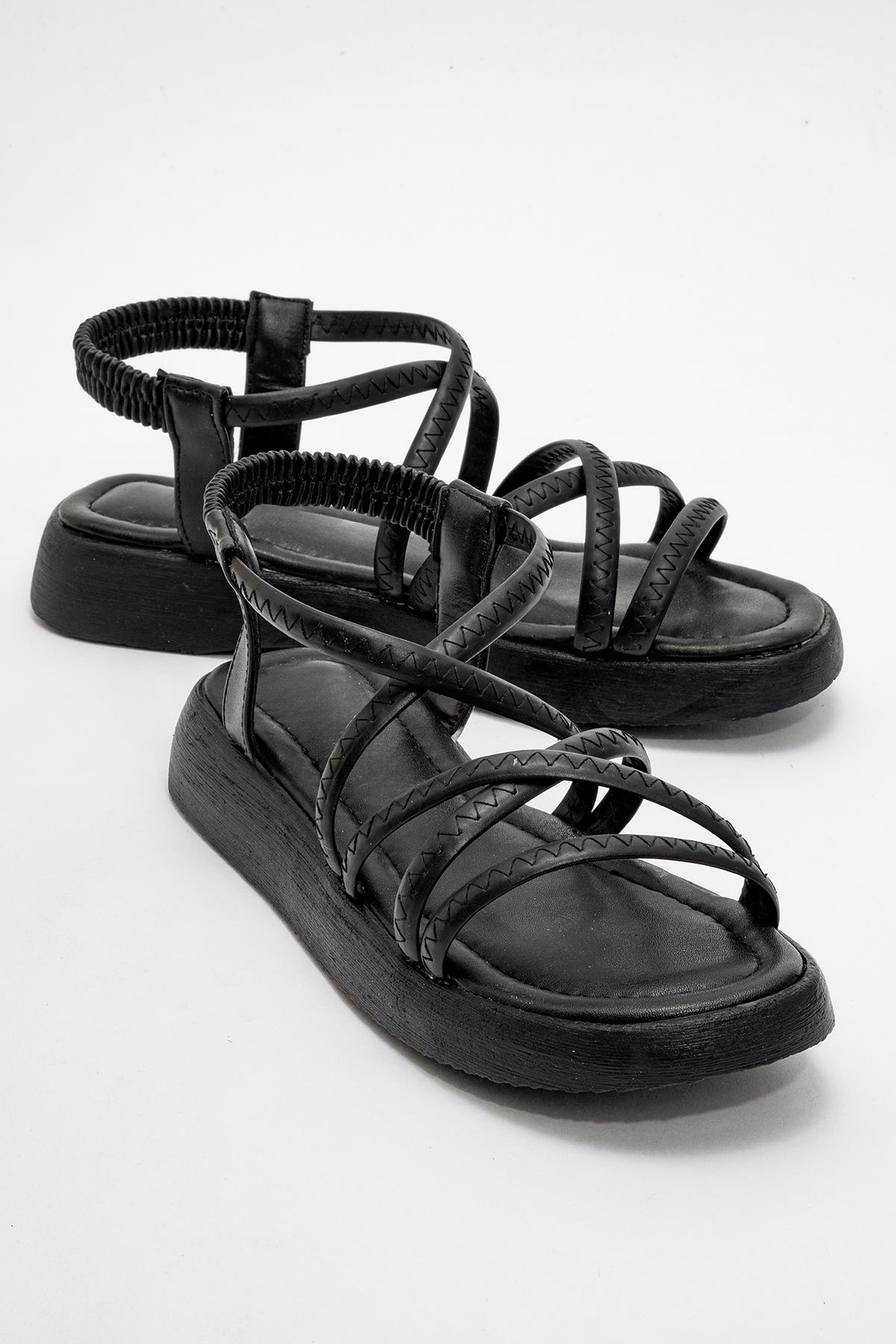 Kadın Çapraz Biyeli Sandalet SİYAH - Görsel 3