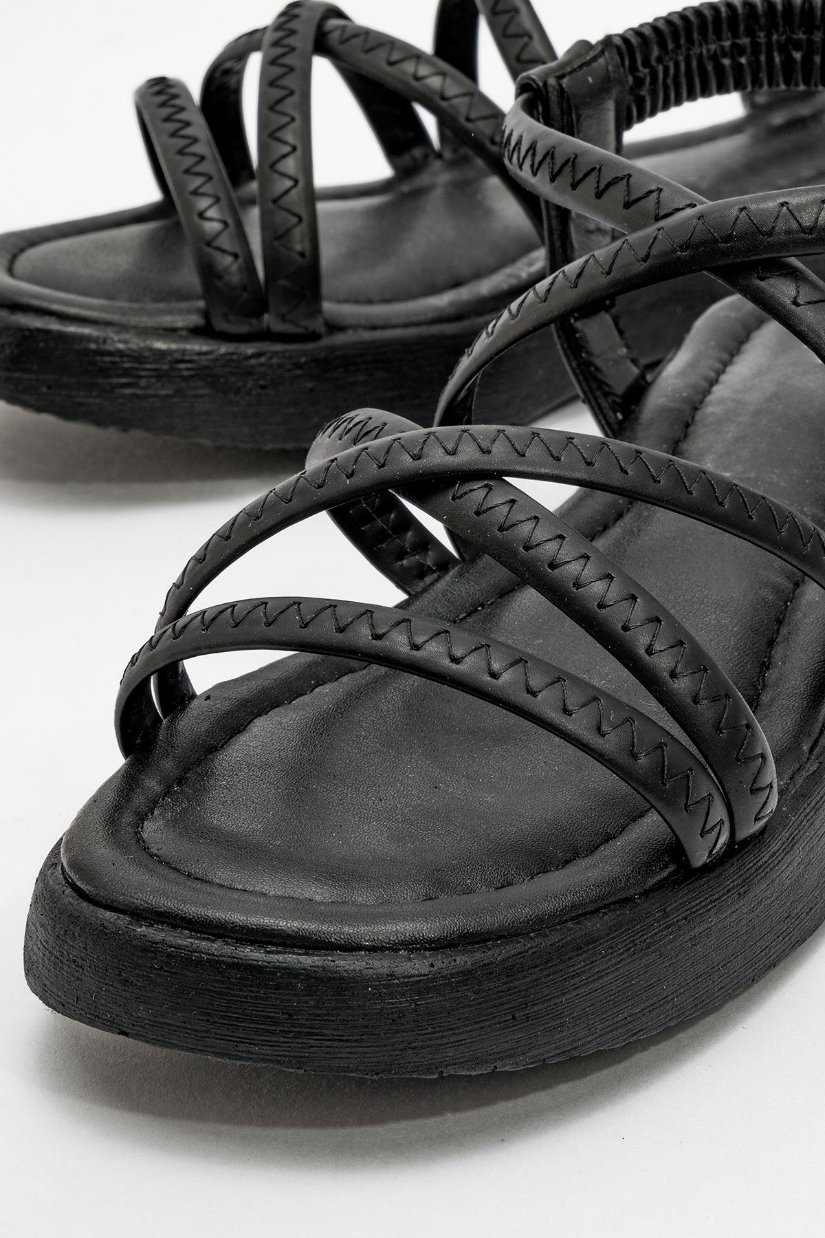 Kadın Çapraz Biyeli Sandalet SİYAH - Görsel 4