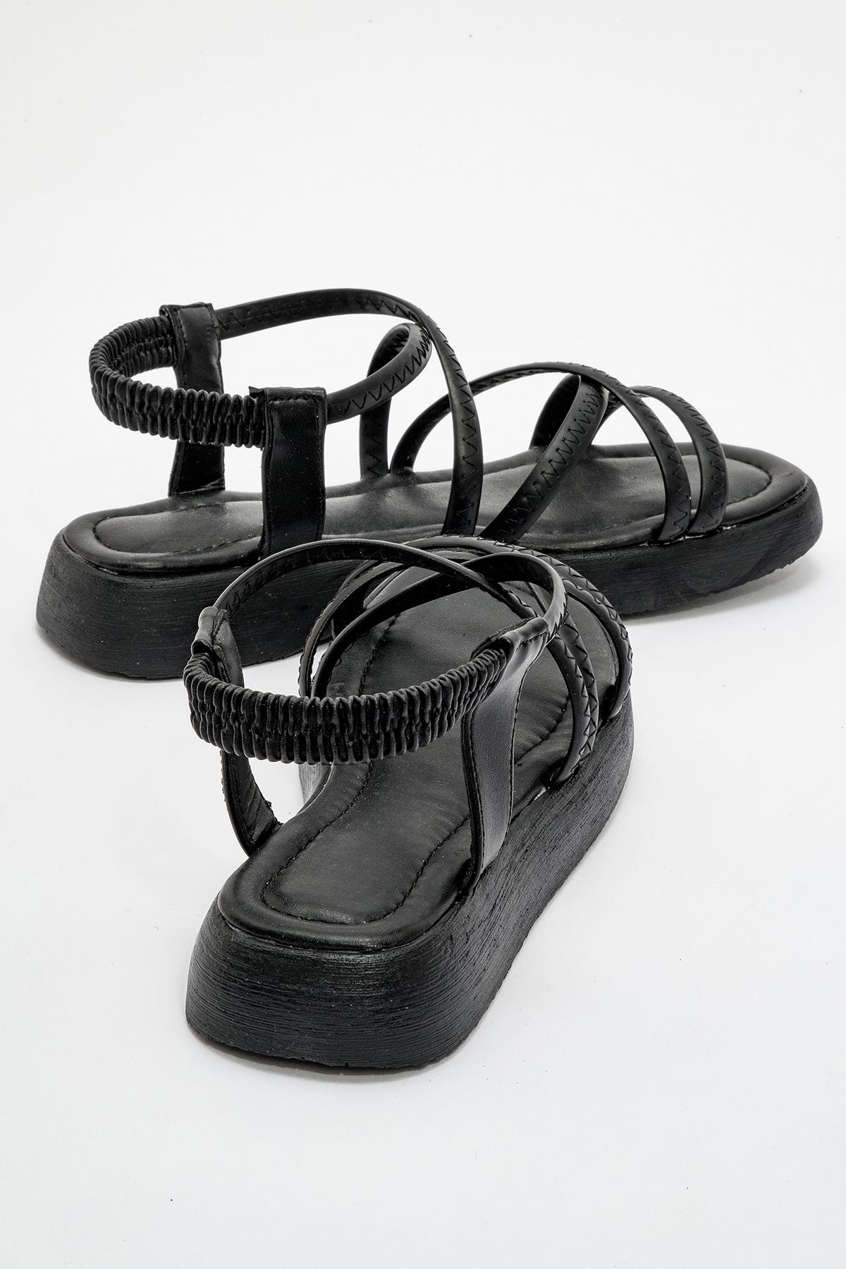 Kadın Çapraz Biyeli Sandalet SİYAH - Görsel 5