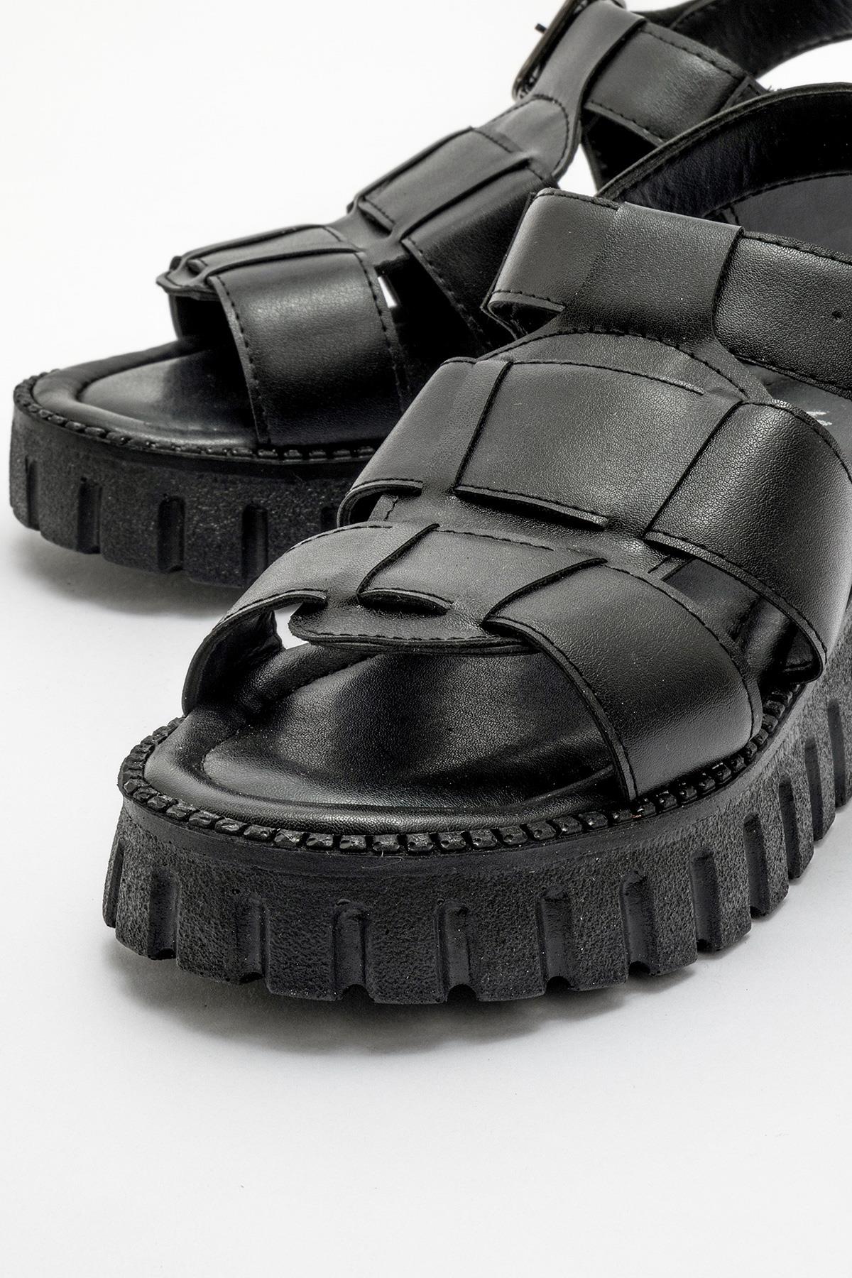 Kadın Biyeli Sandalet SİYAH - Görsel 4