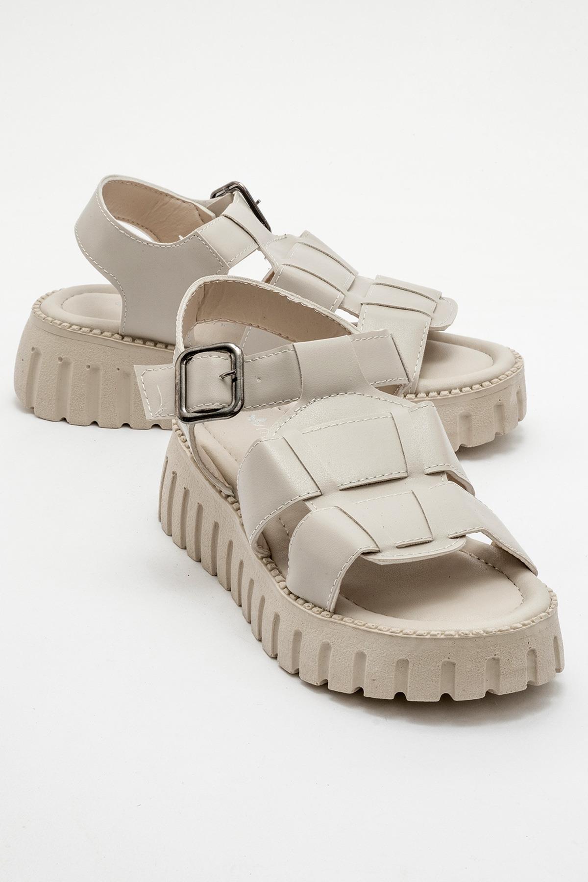 Kadın Biyeli Sandalet Ten - Görsel 3