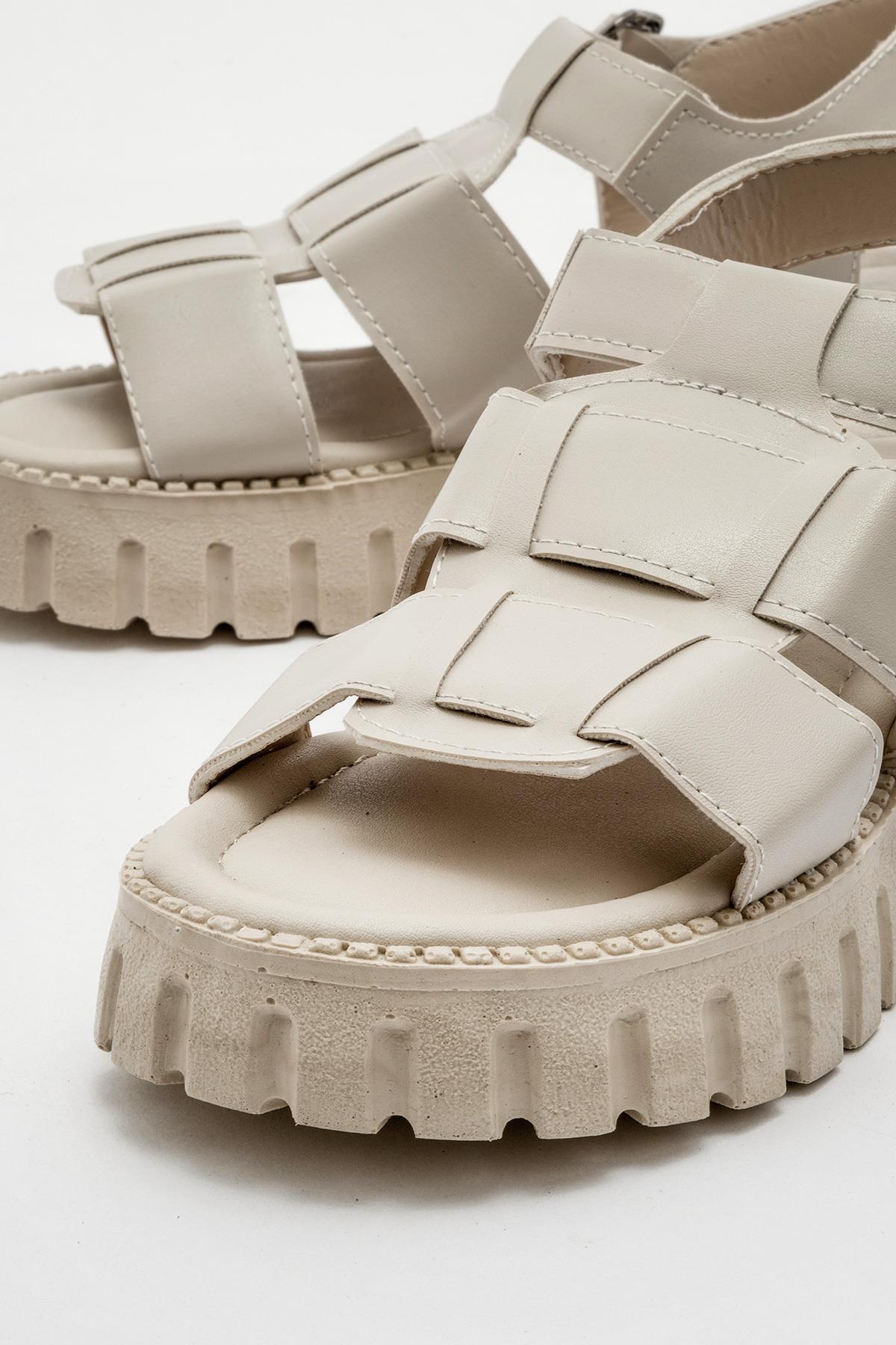 Kadın Biyeli Sandalet Ten - Görsel 4