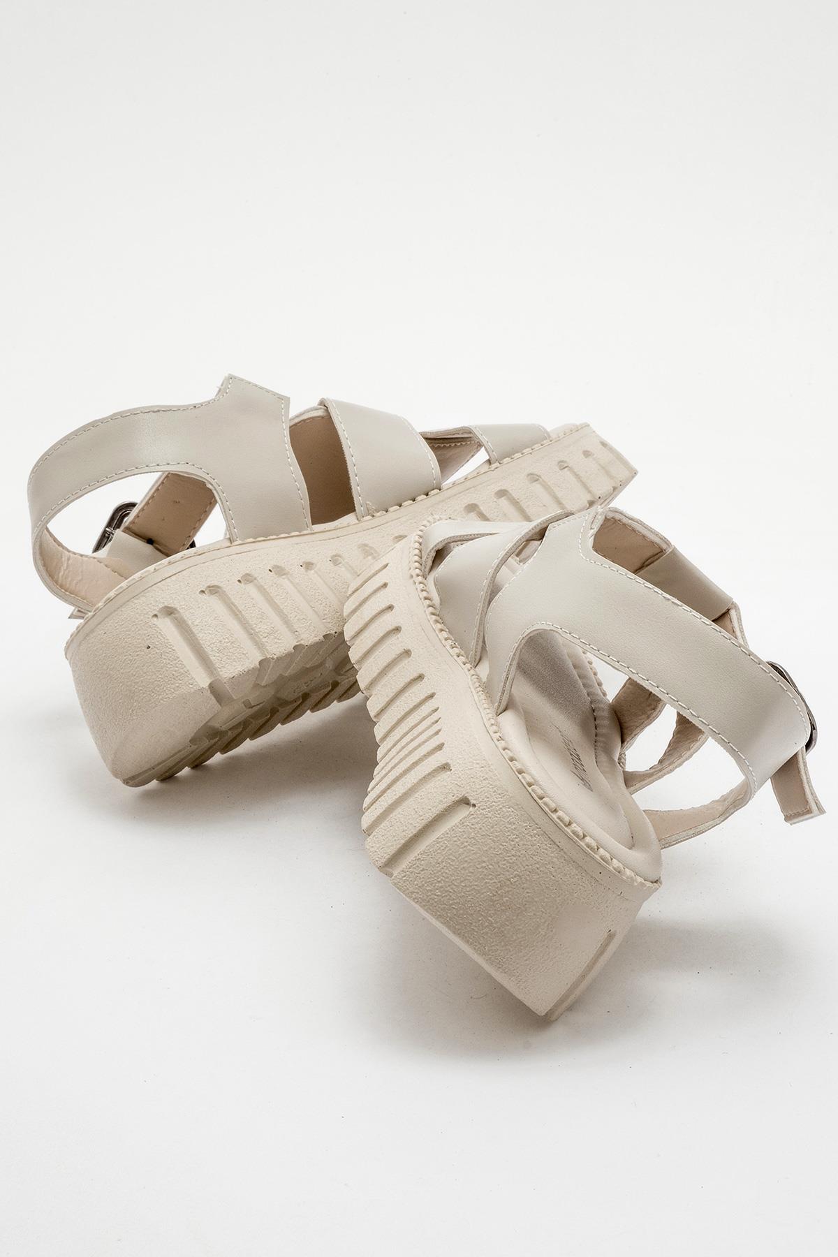 Kadın Biyeli Sandalet Ten - Görsel 5