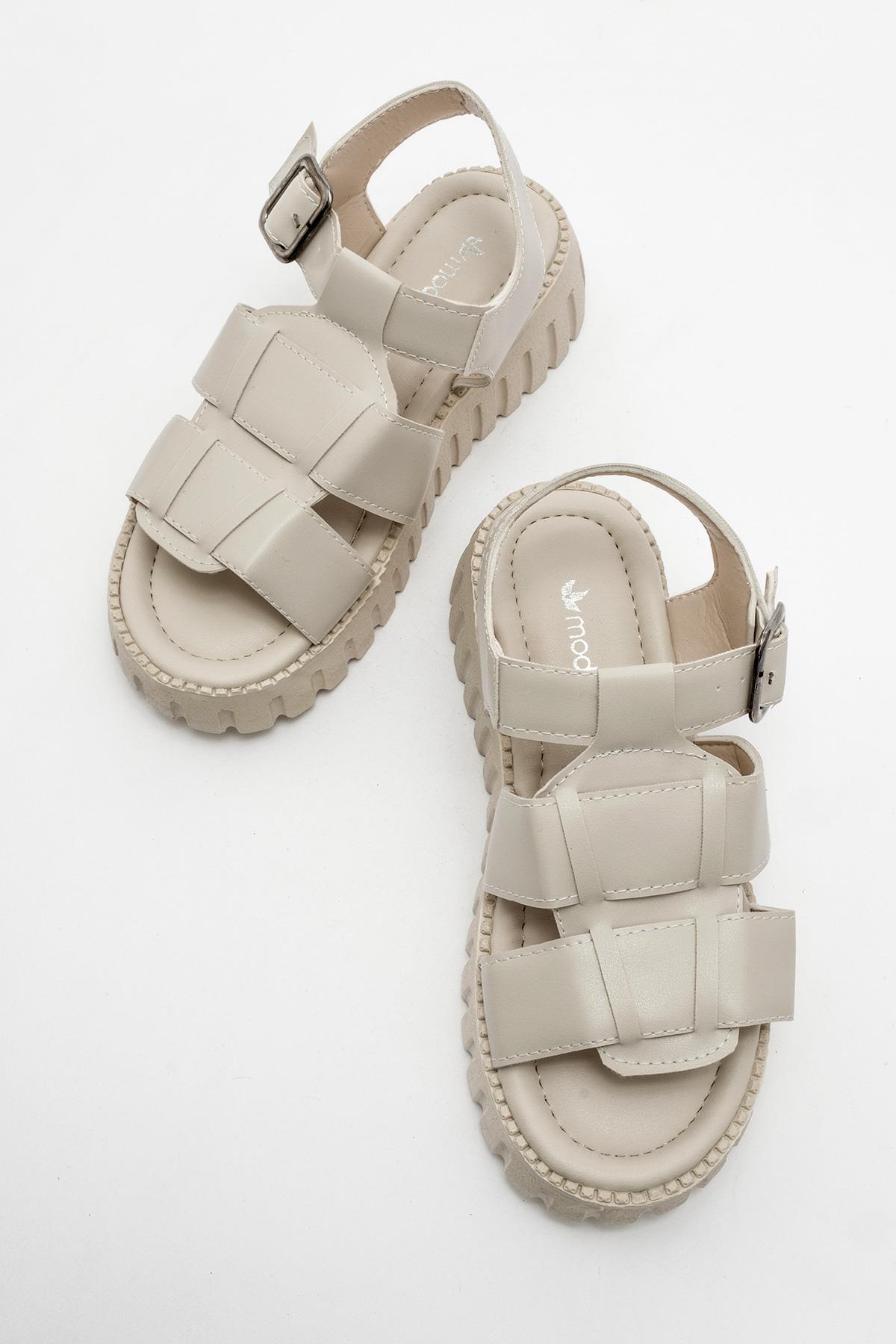 Kadın Biyeli Sandalet Ten - Görsel 6