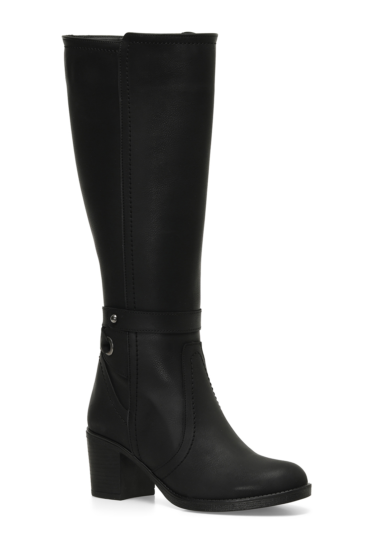 24K-1032 4PR Siyah Kadın Topuklu Çizme - Görsel 3