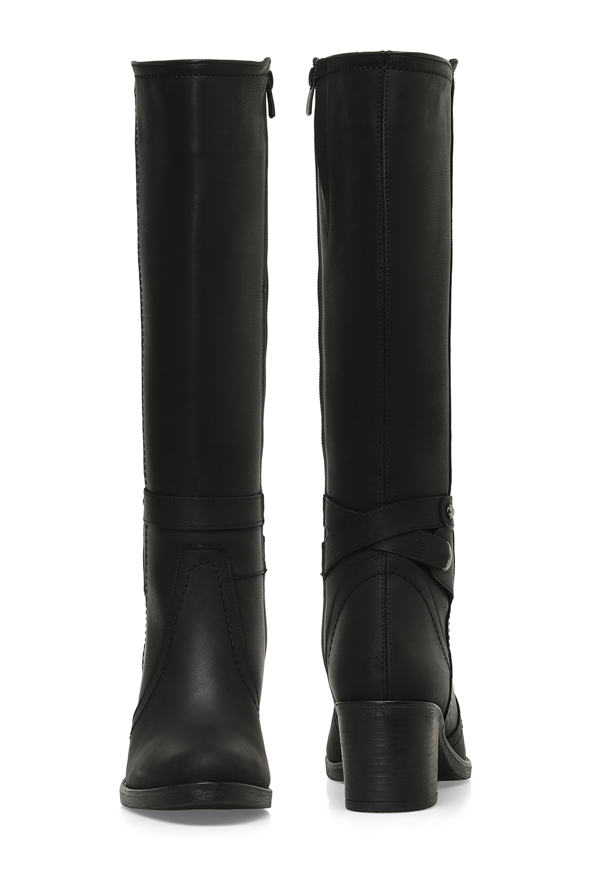 24K-1032 4PR Siyah Kadın Topuklu Çizme - Görsel 5