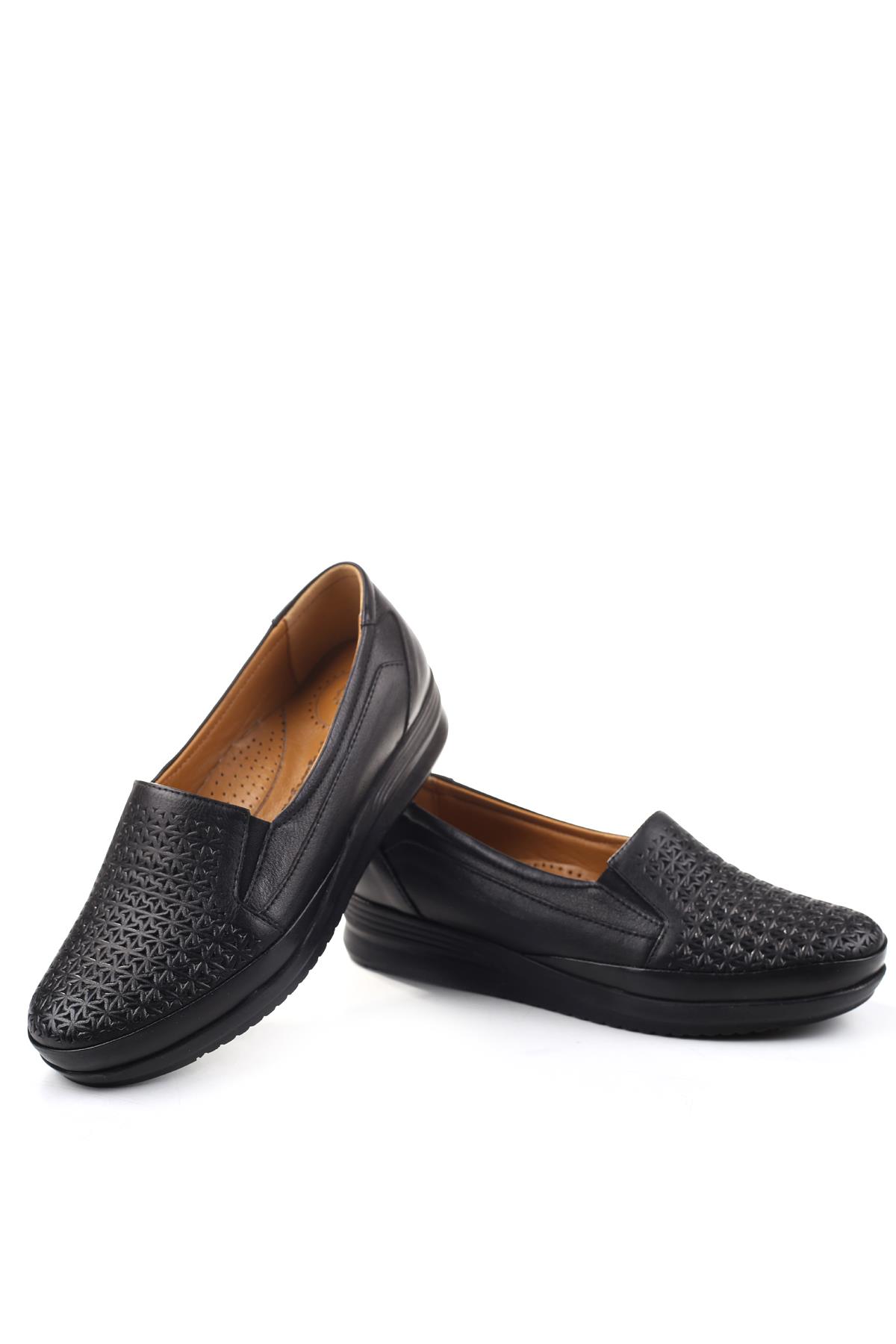 3772 Kadın Ortopedik Taban Deri Ayakkabı - Görsel 4