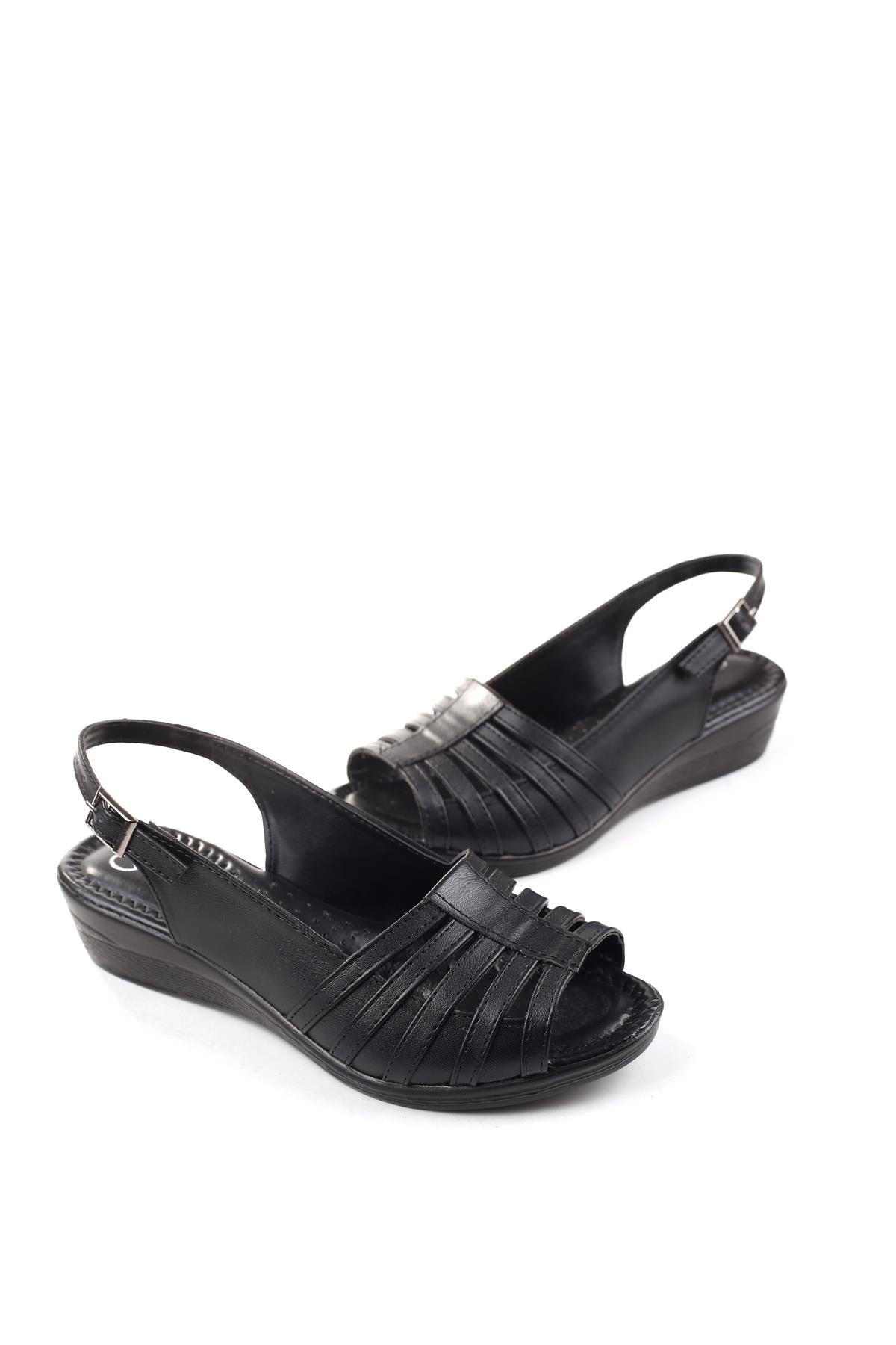 3785 Ortopedik Büyük Numara Kadın Günlük Sandalet - Görsel 2