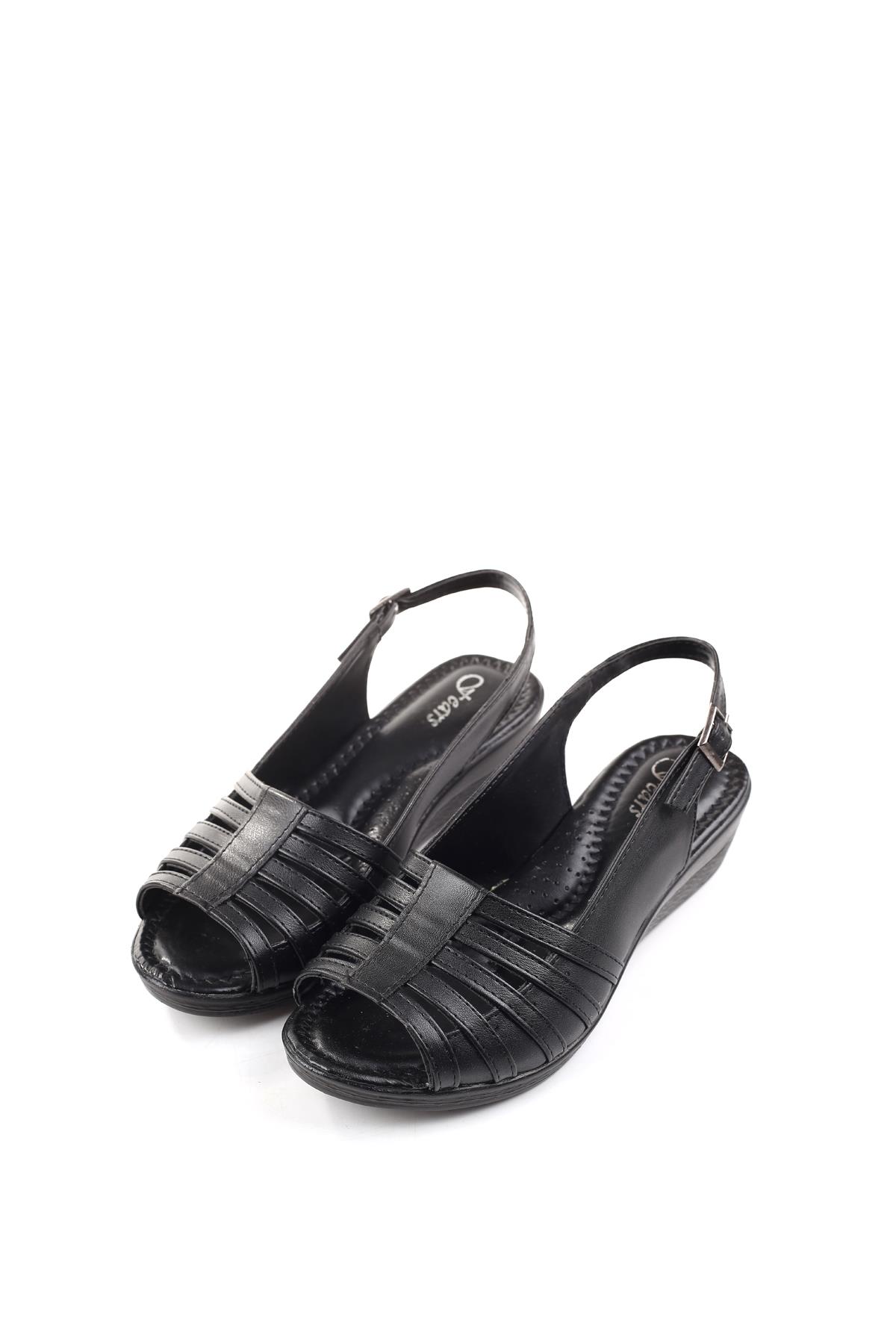 3785 Ortopedik Büyük Numara Kadın Günlük Sandalet - Görsel 3