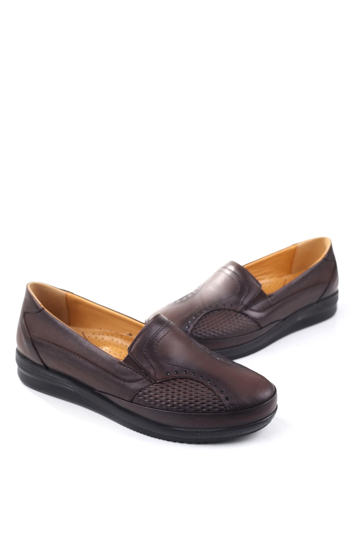 3775 Kadın Büyük Numara Ortopedik Taban Deri Ayakkabı - Görsel 2