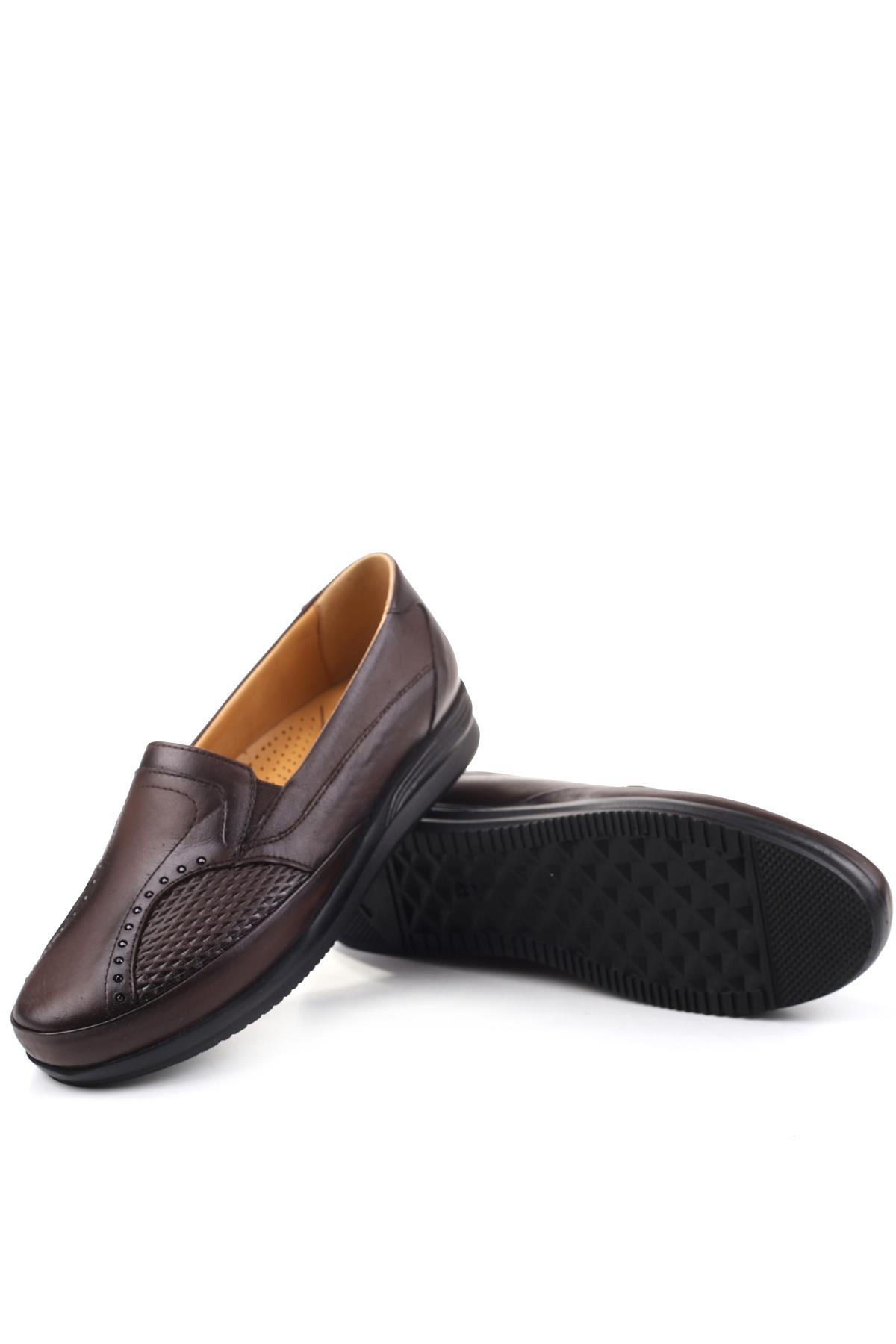 3775 Kadın Büyük Numara Ortopedik Taban Deri Ayakkabı - Görsel 6