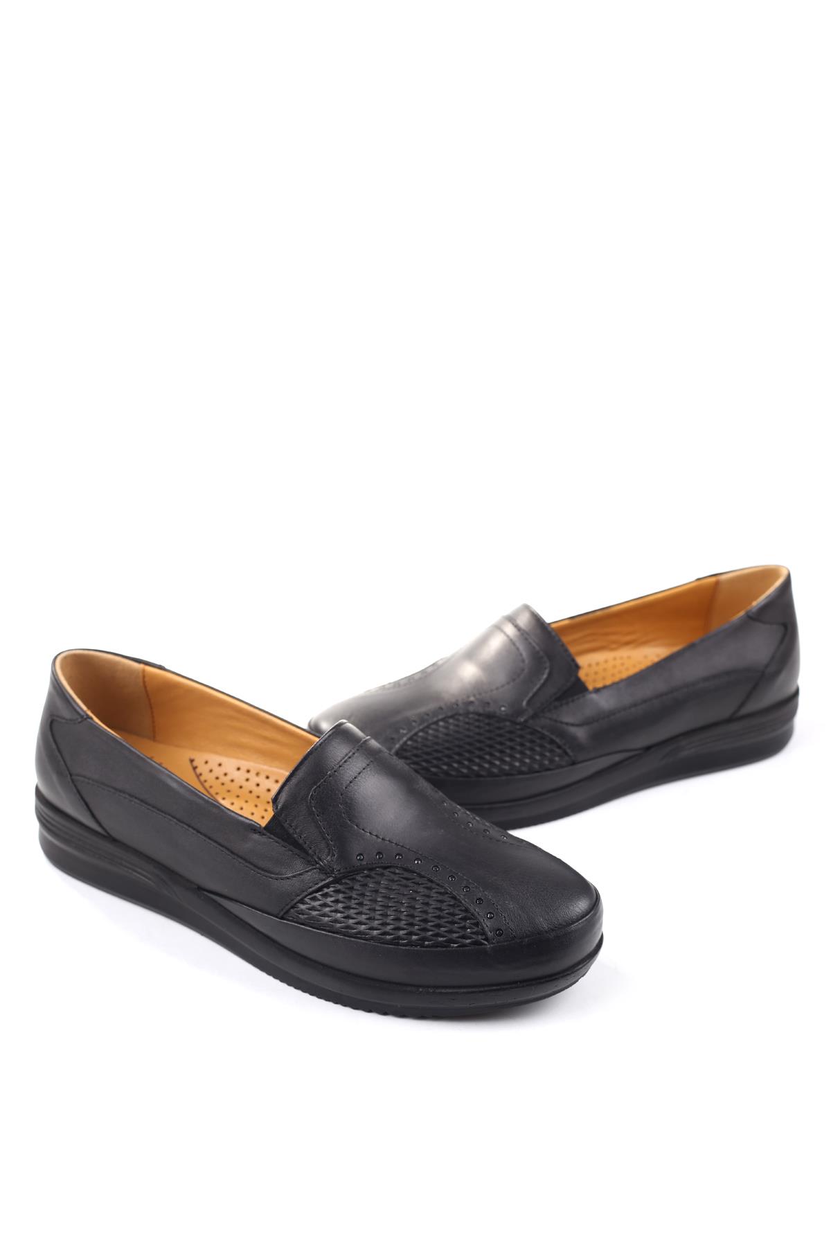 3775 Kadın Büyük Numara Ortopedik Taban Deri Ayakkabı - Görsel 2