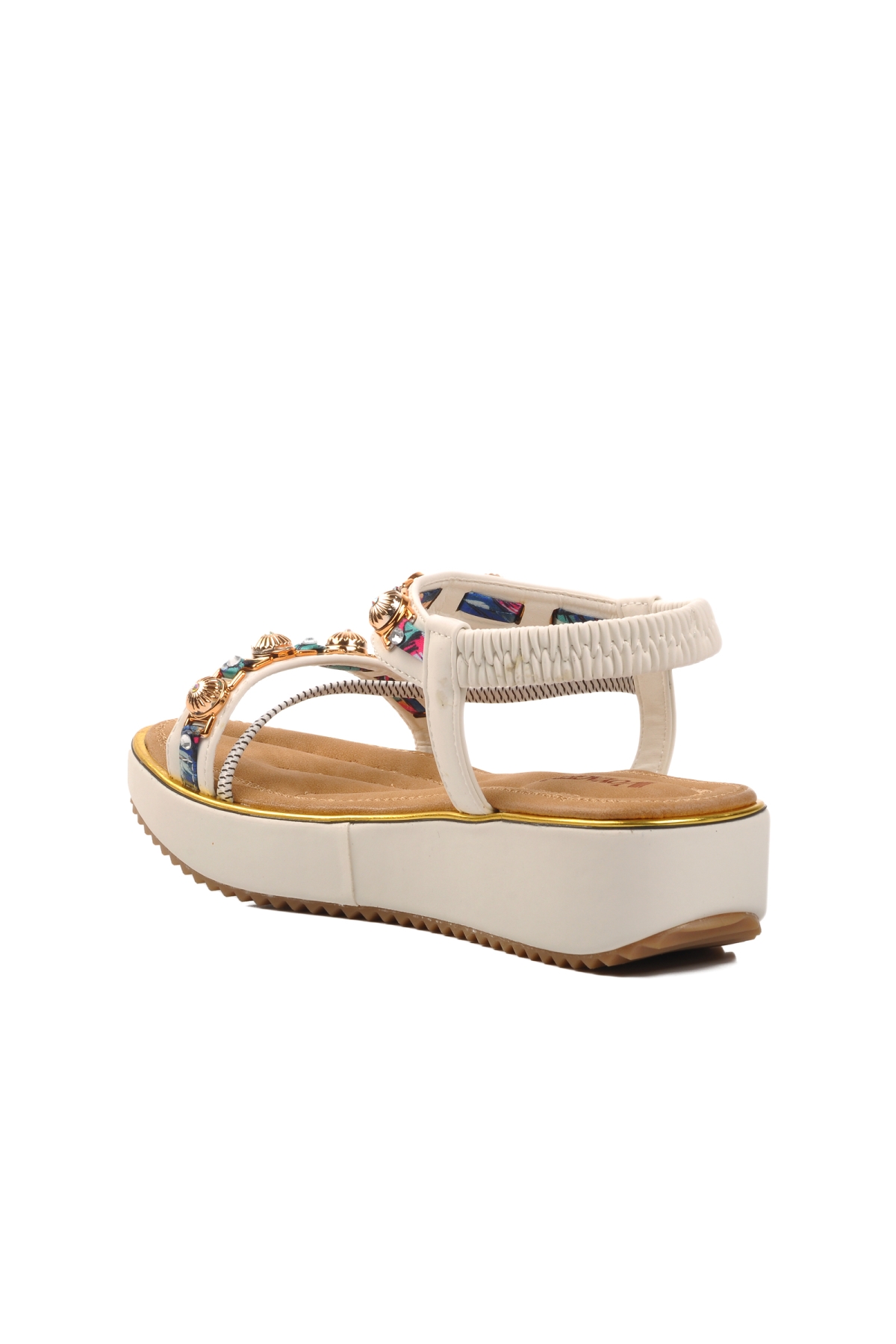 9651 Beyaz Kadın Sandalet - Görsel 5