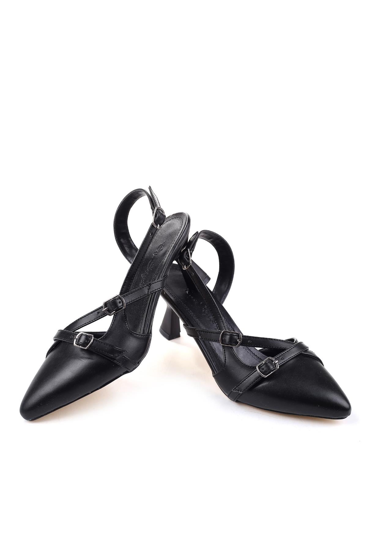 3912 Kadın 6 Cm Topuklu Arkası Açık Ayakkabı - Görsel 5