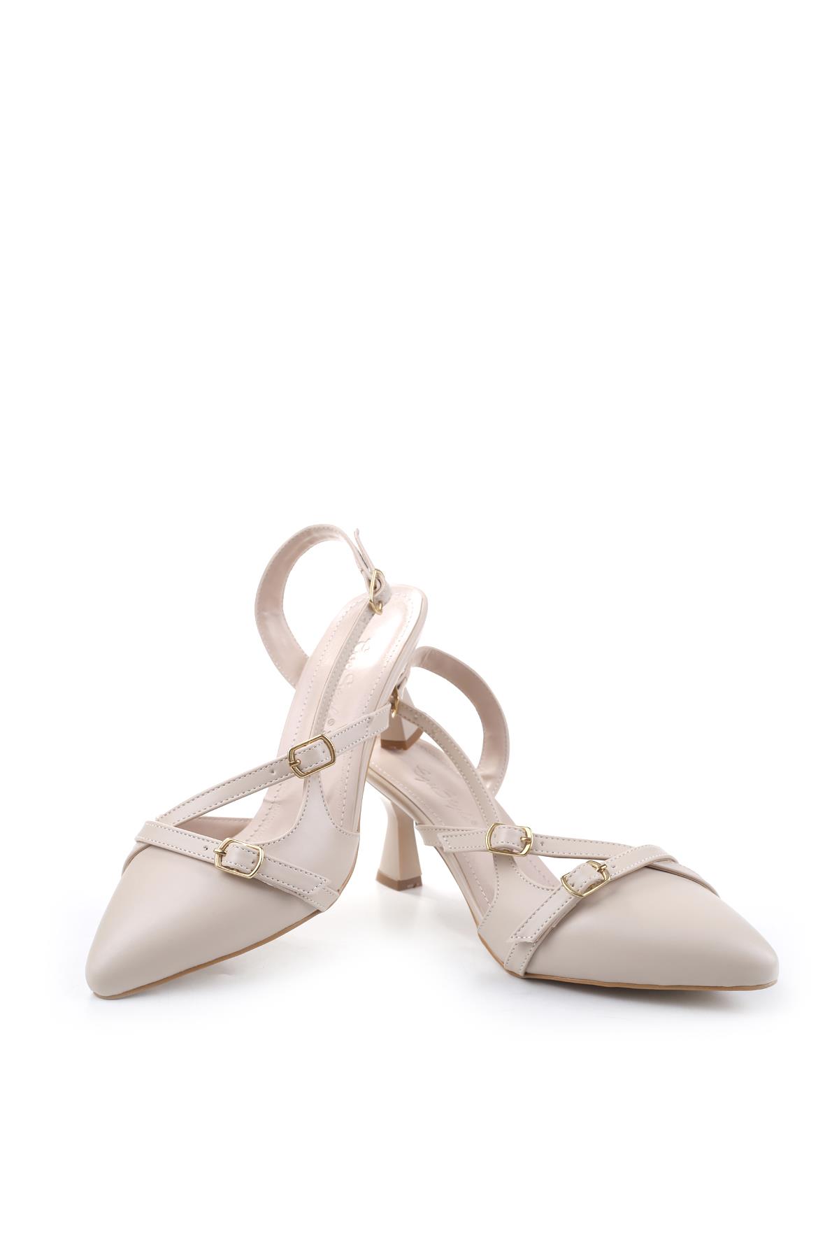 3912 Kadın 6 Cm Topuklu Arkası Açık Ayakkabı - Görsel 3