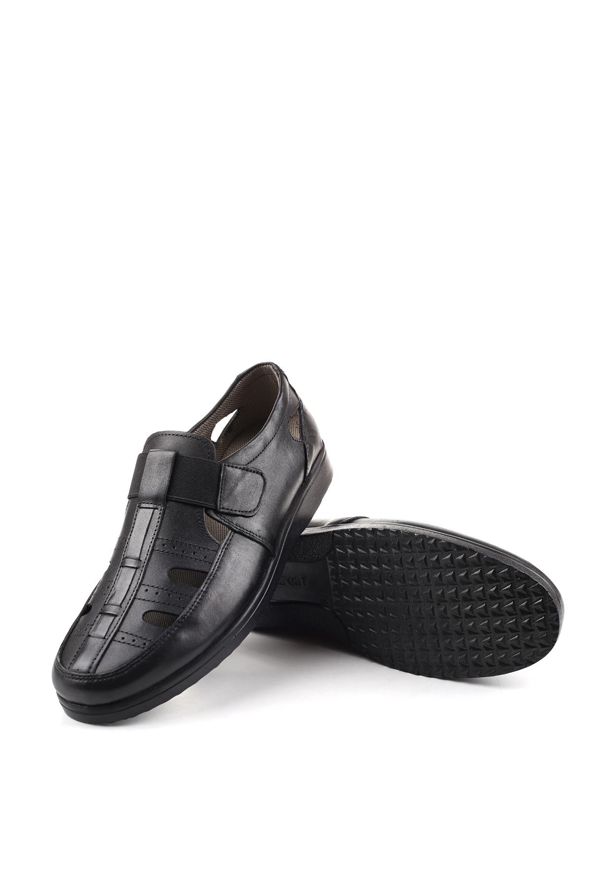 3901 Ortopedik Hakiki Deri Erkek Sandalet Ayakkabı - Görsel 7