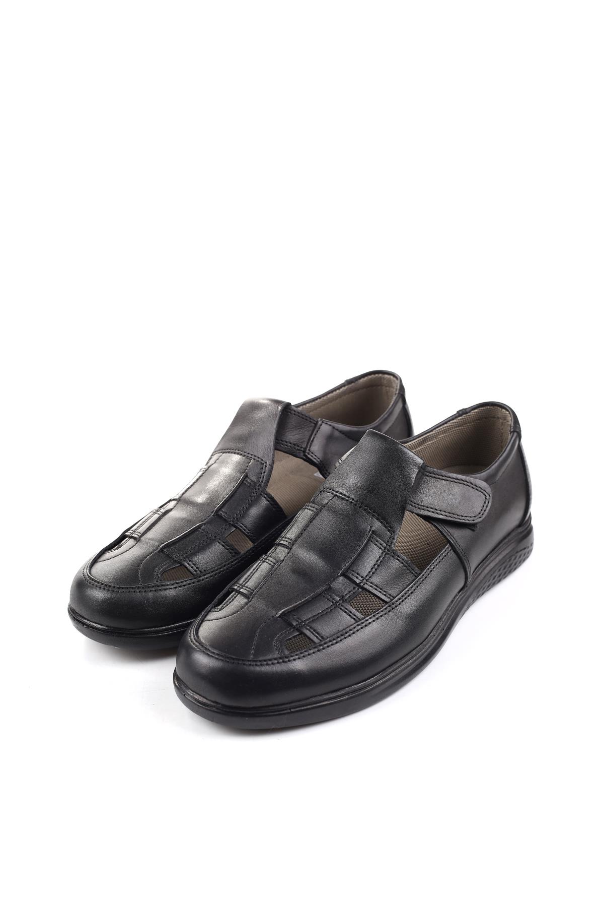 3899 Ortopedik Hakiki Deri Erkek Sandalet Ayakkabı - Görsel 3