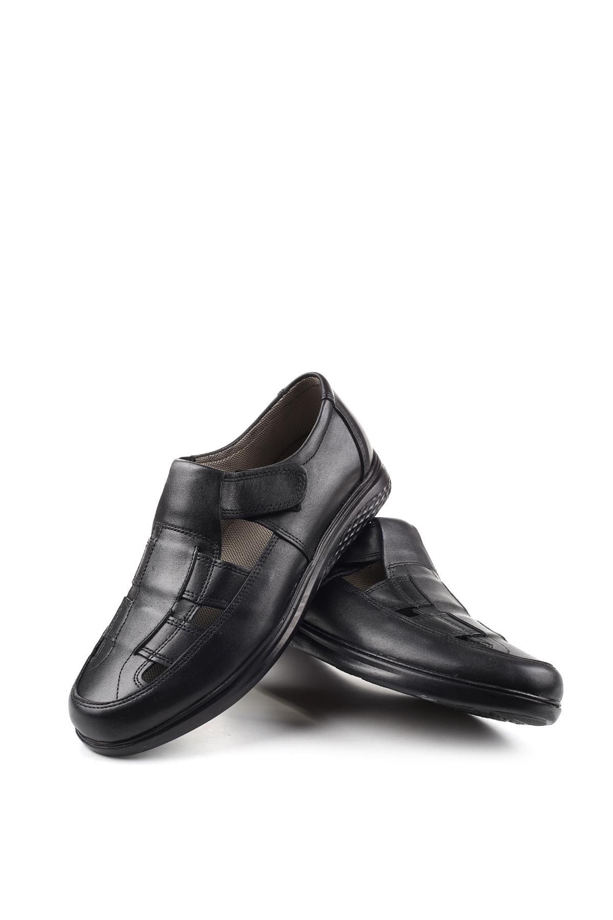 3899 Ortopedik Hakiki Deri Erkek Sandalet Ayakkabı - Görsel 4