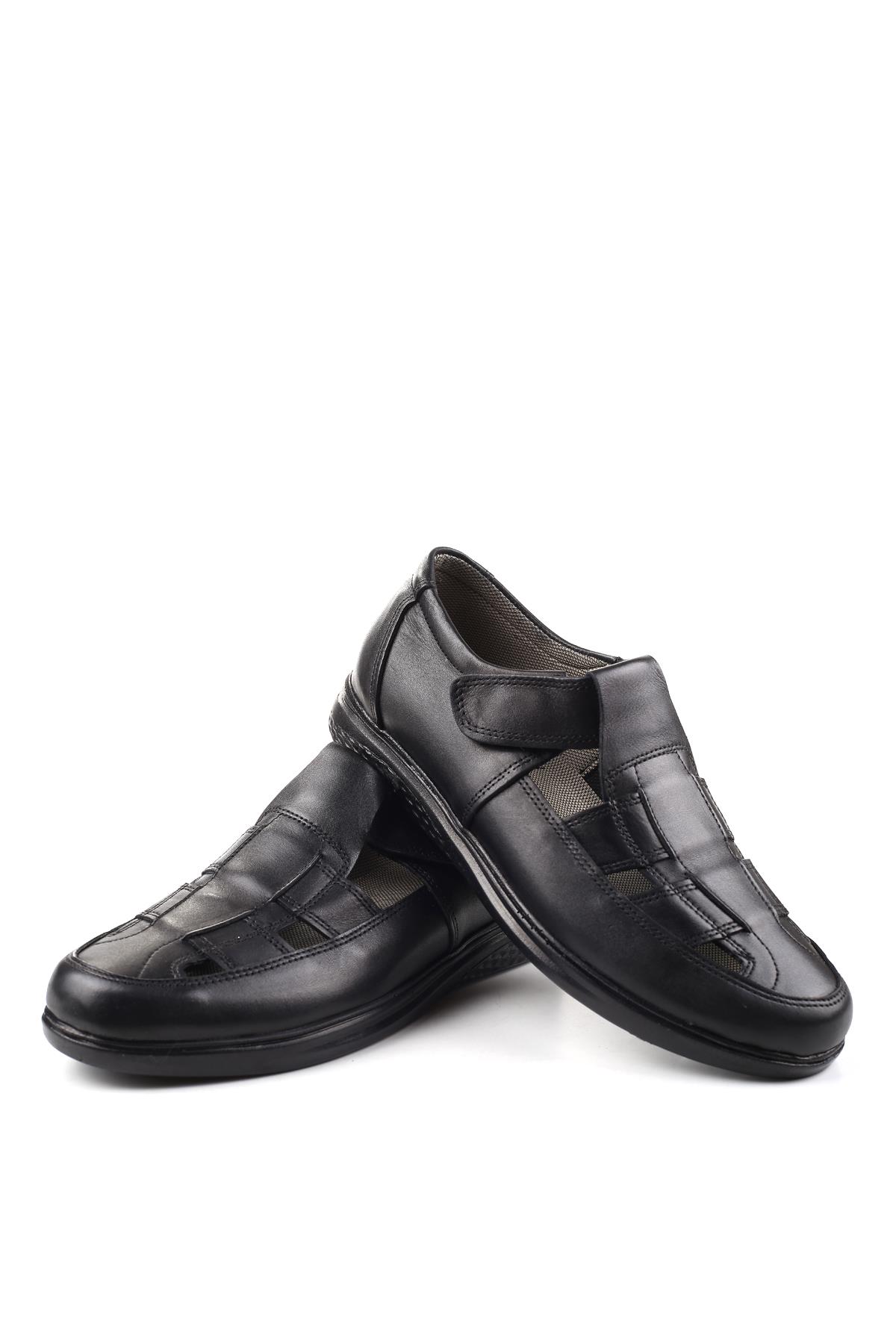 3899 Ortopedik Hakiki Deri Erkek Sandalet Ayakkabı - Görsel 5