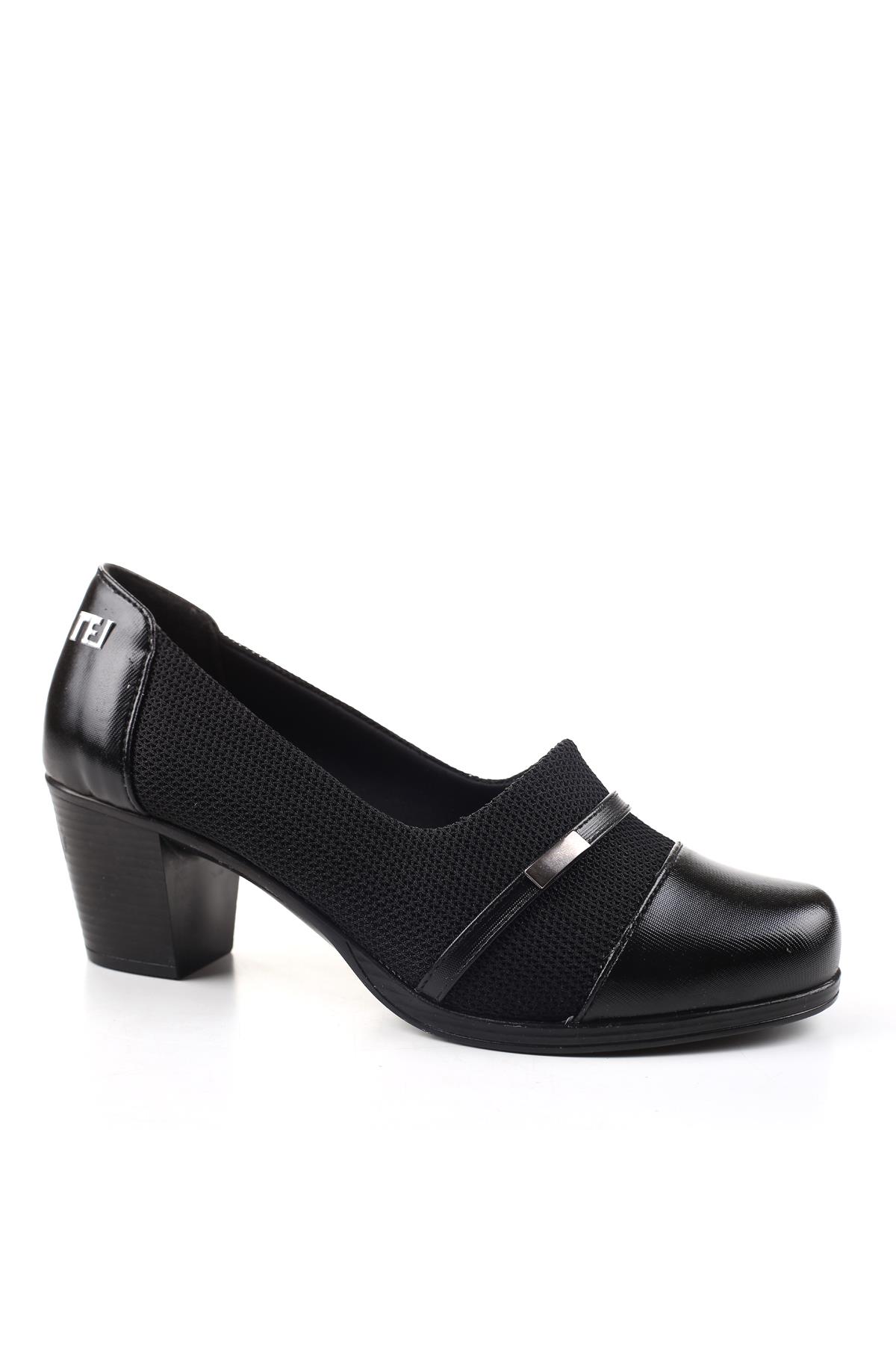 1021 Strech 6 cm Kadın Klasik Topuklu Ayakkabı - Görsel 2