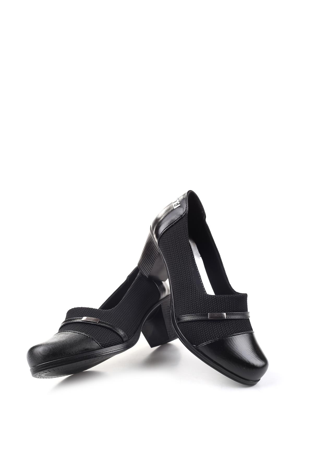 1021 Strech 6 cm Kadın Klasik Topuklu Ayakkabı - Görsel 6