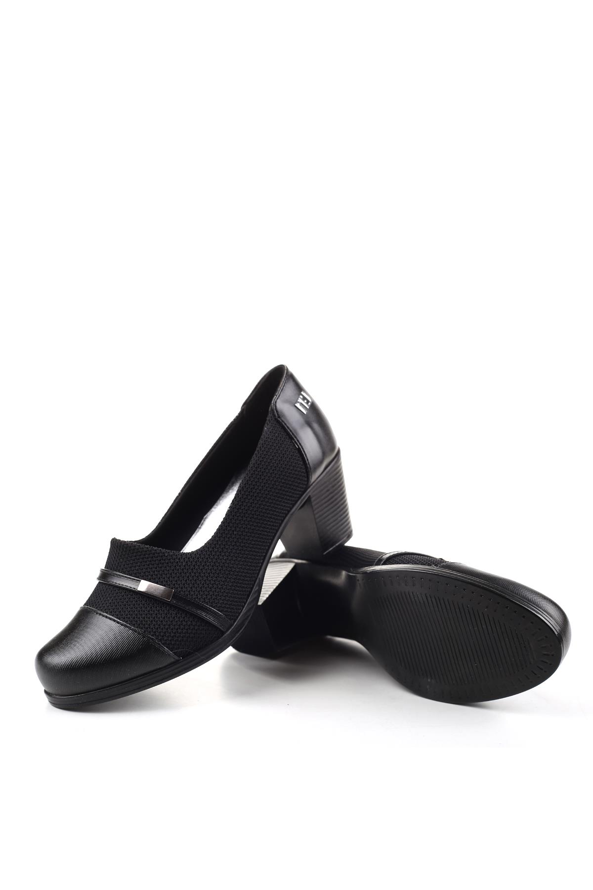 1021 Strech 6 cm Kadın Klasik Topuklu Ayakkabı - Görsel 8