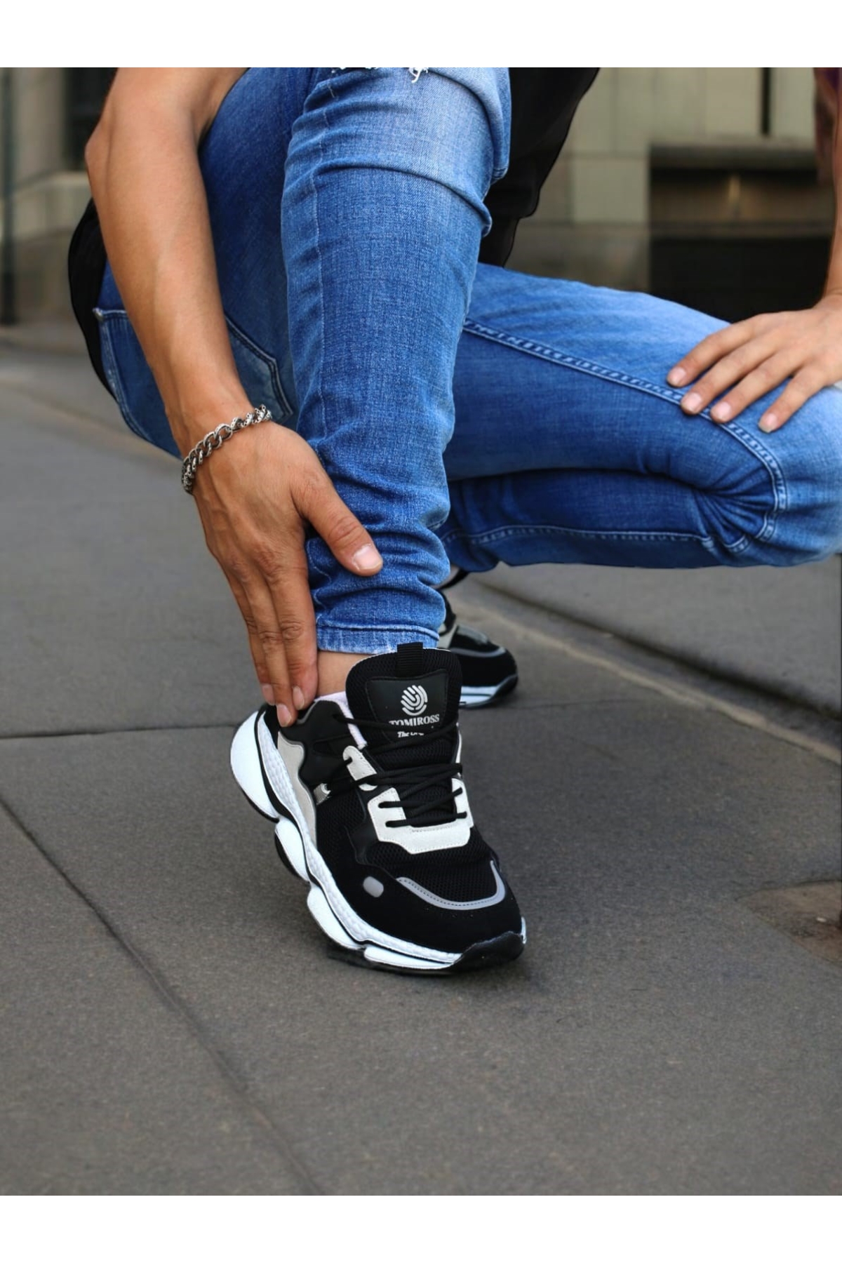 Runner Siyah Beyaz Ortopedik Günlük Garantili Yürüyüş Koşu Sneaker Spor Ayakkabı Runner-1987 - Görsel 4