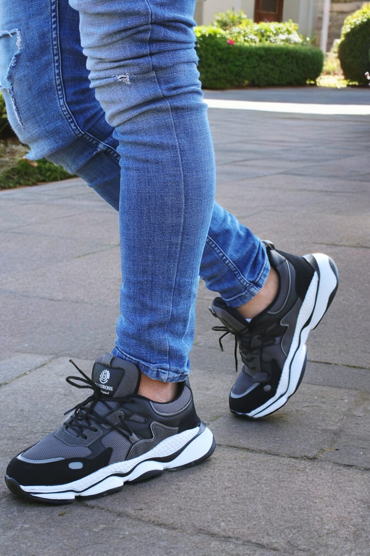 Runner Füme Beyaz Ortopedik Günlük Garantili Yürüyüş Koşu Sneaker Spor Ayakkabı Runner-1987 - Görsel 3