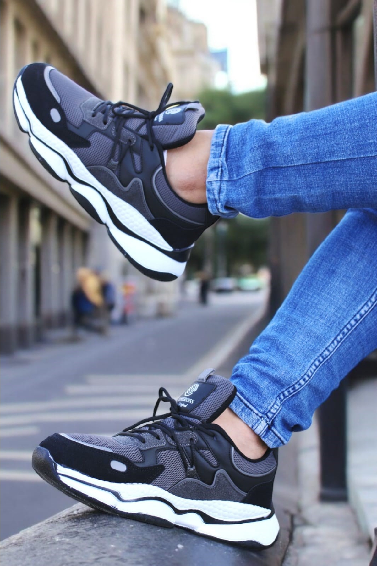 Runner Füme Beyaz Ortopedik Günlük Garantili Yürüyüş Koşu Sneaker Spor Ayakkabı Runner-1987 - Görsel 4