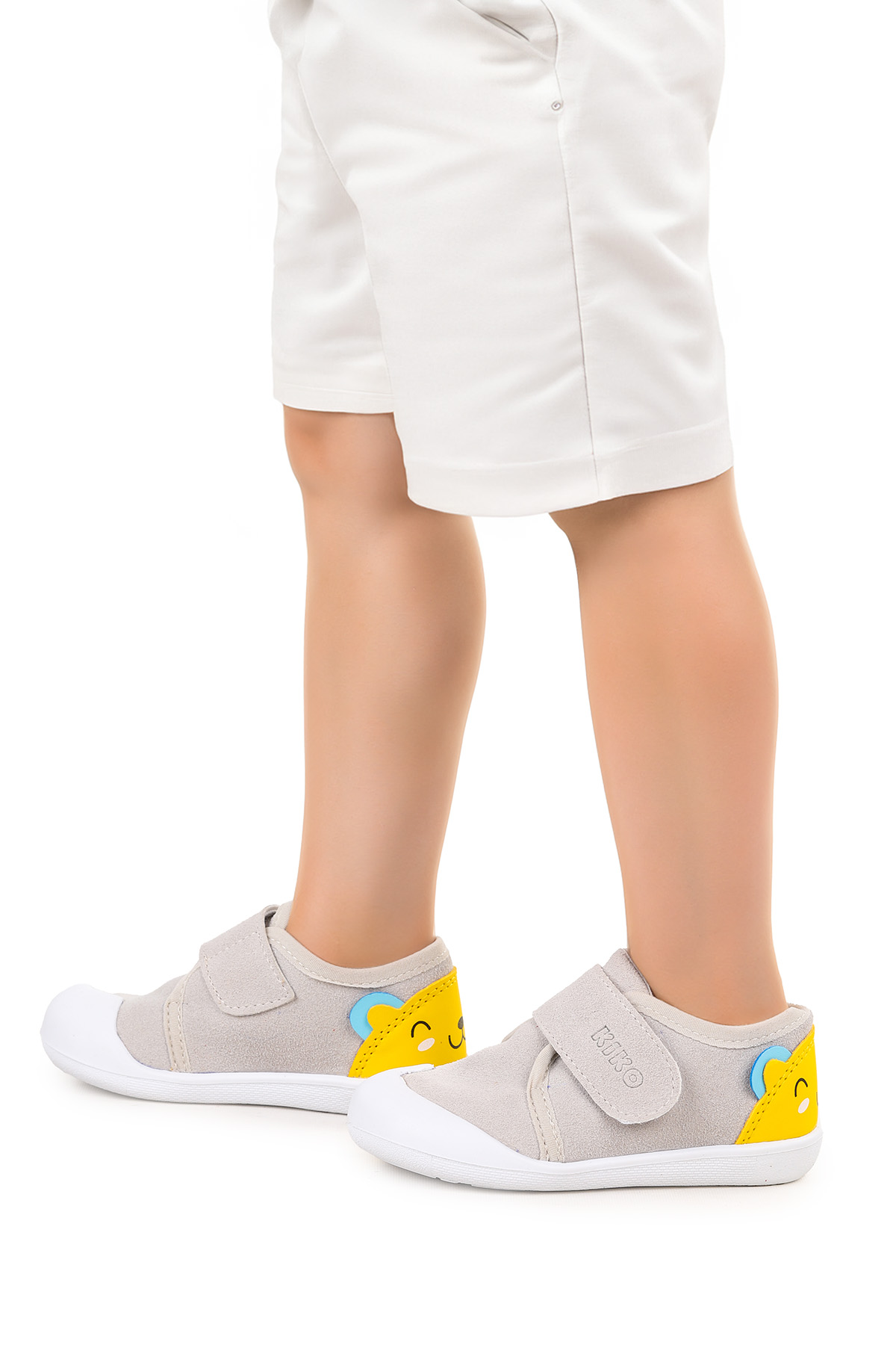 Kiko Kids Kiko Kids Catly Cırtlı Erkek Bebek İlk Adım Panduf Ayakkabı Gri Sandalet & Terlik | Flo Gri - 2. görsel