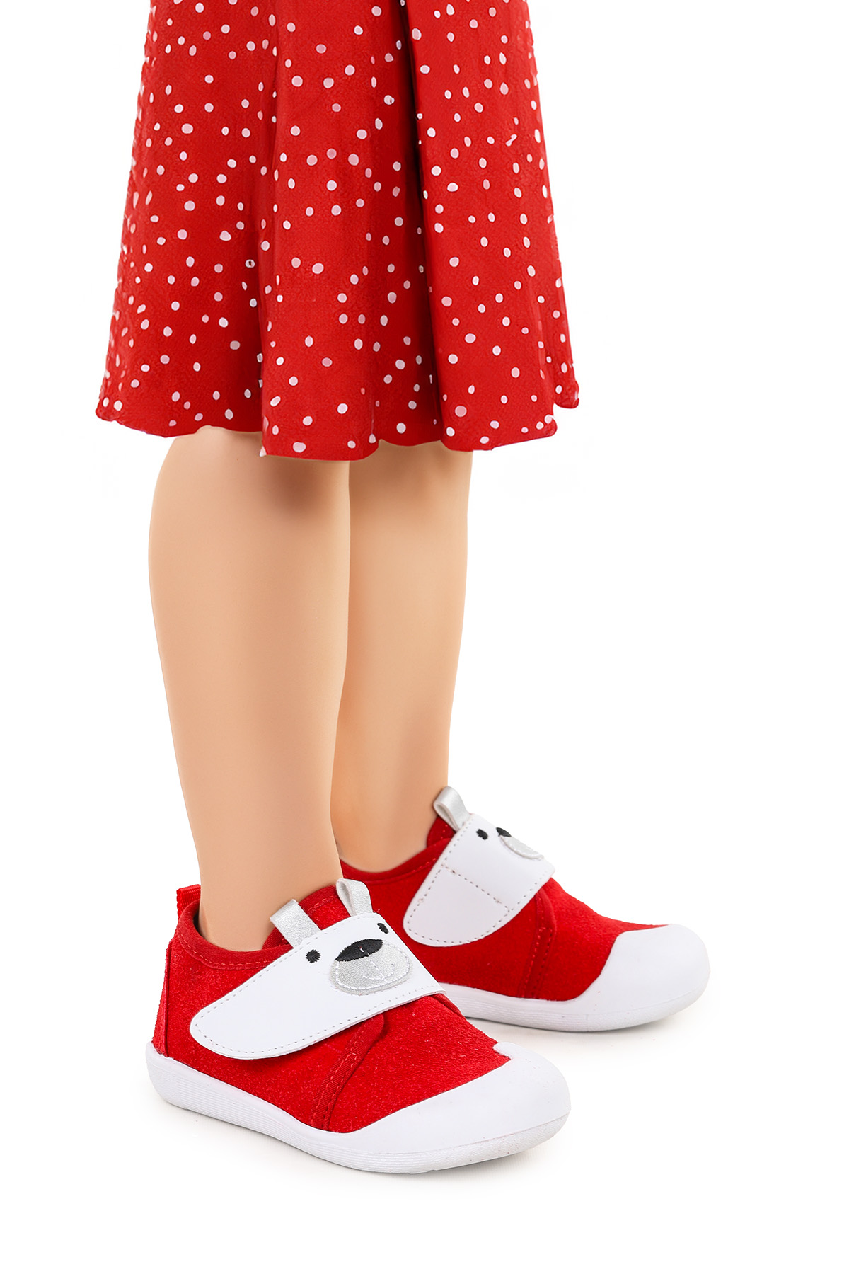 Winni Cırtlı Kız Bebek İlk Adım Ortopedik Günlük Ayakkabı Kırmızı - Görsel 2