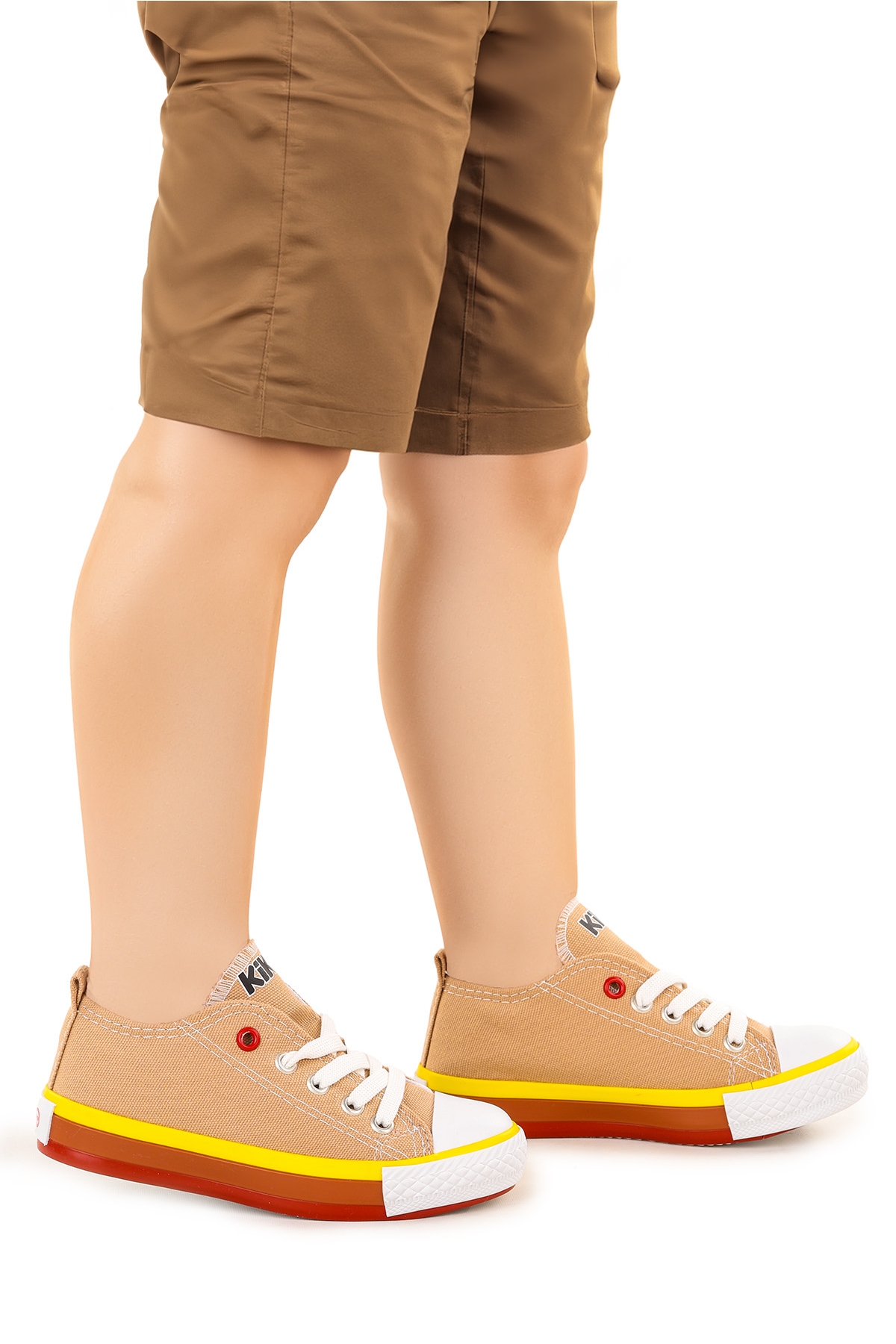 Tinna Bağcıklı Erkek Çocuk Keten Spor Ayakkabı Bej - Görsel 2