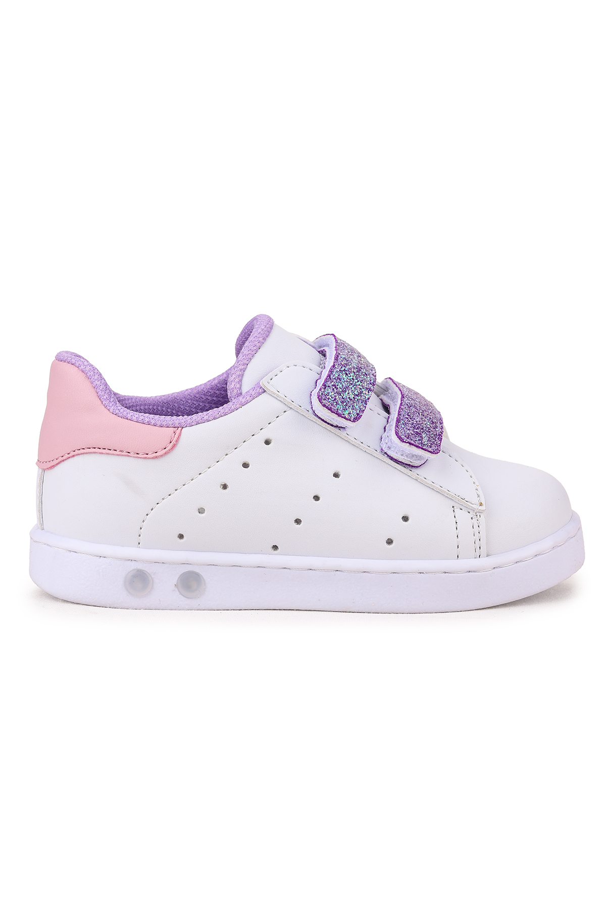 Royzo İlk Adım Bebe Cırtlı Işıklı Kız Bebek Spor Ayakkabı Beyaz - Görsel 4