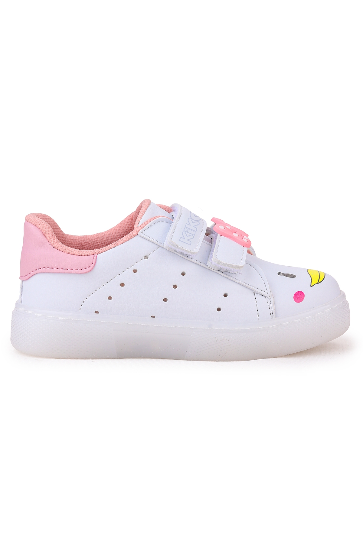Bart Cırtlı Işıklı Kız Çocuk Spor Ayakkabı Beyaz - Görsel 4