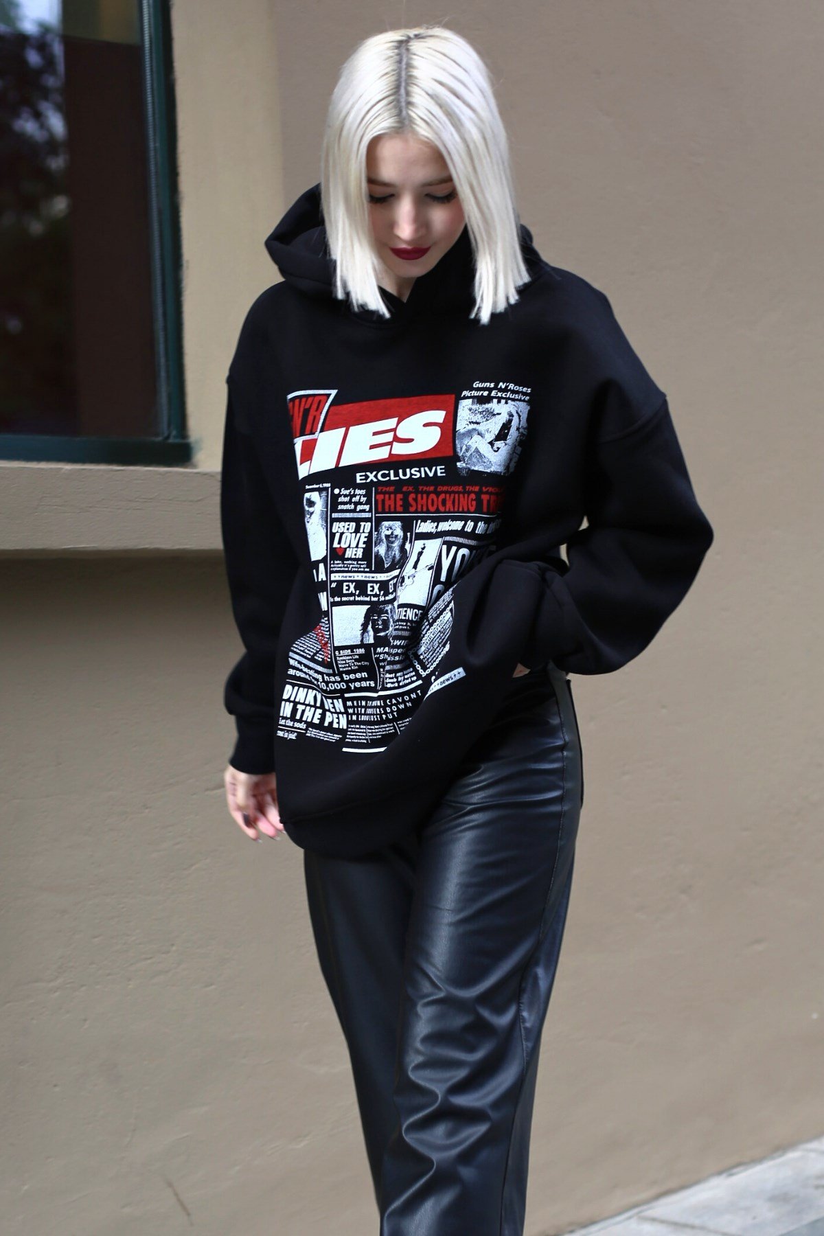 Siyah Baskılı Oversize Kapüşonlu Kadın Sweatshirt MG1581 Fiyatları