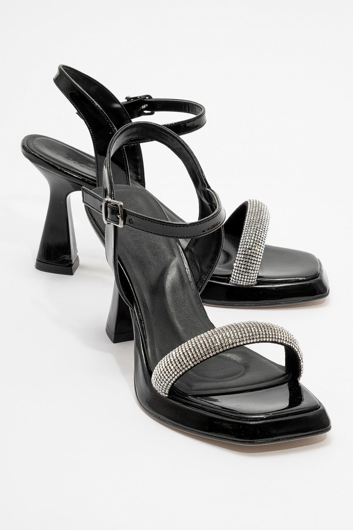 p Kadın Kalın Taşlı Platform Topuklu SİYAH RUGAN - Görsel 3