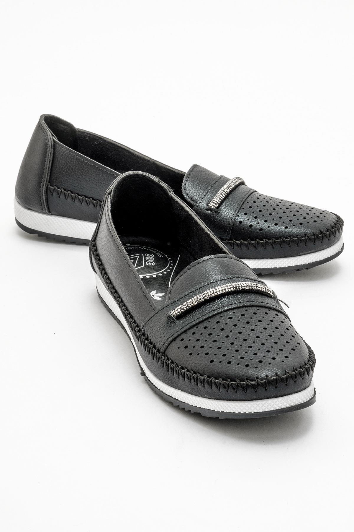 Kadın Taşlı Günlük Babet SİYAH SULTAN - Görsel 2