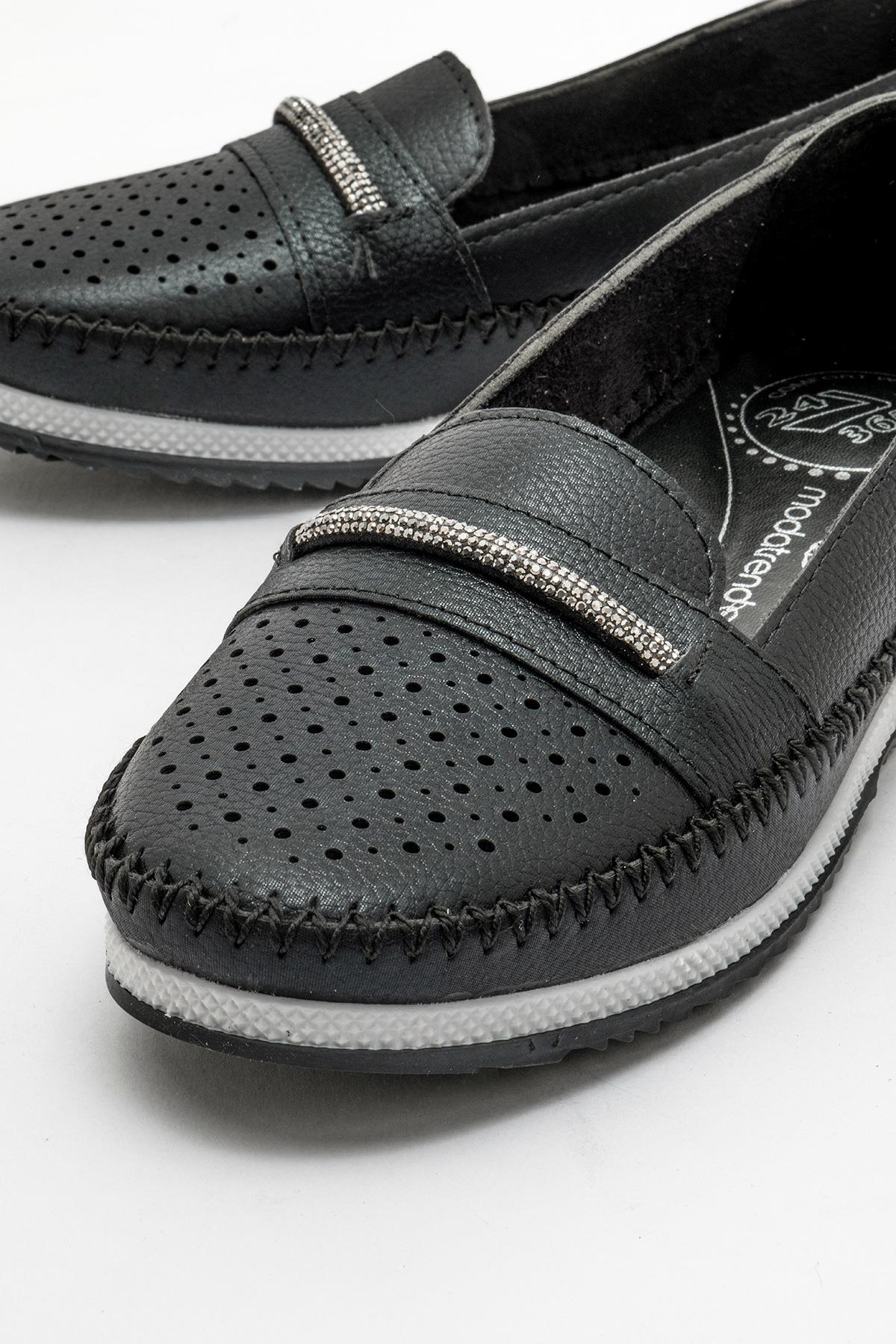 Kadın Taşlı Günlük Babet SİYAH SULTAN - Görsel 4