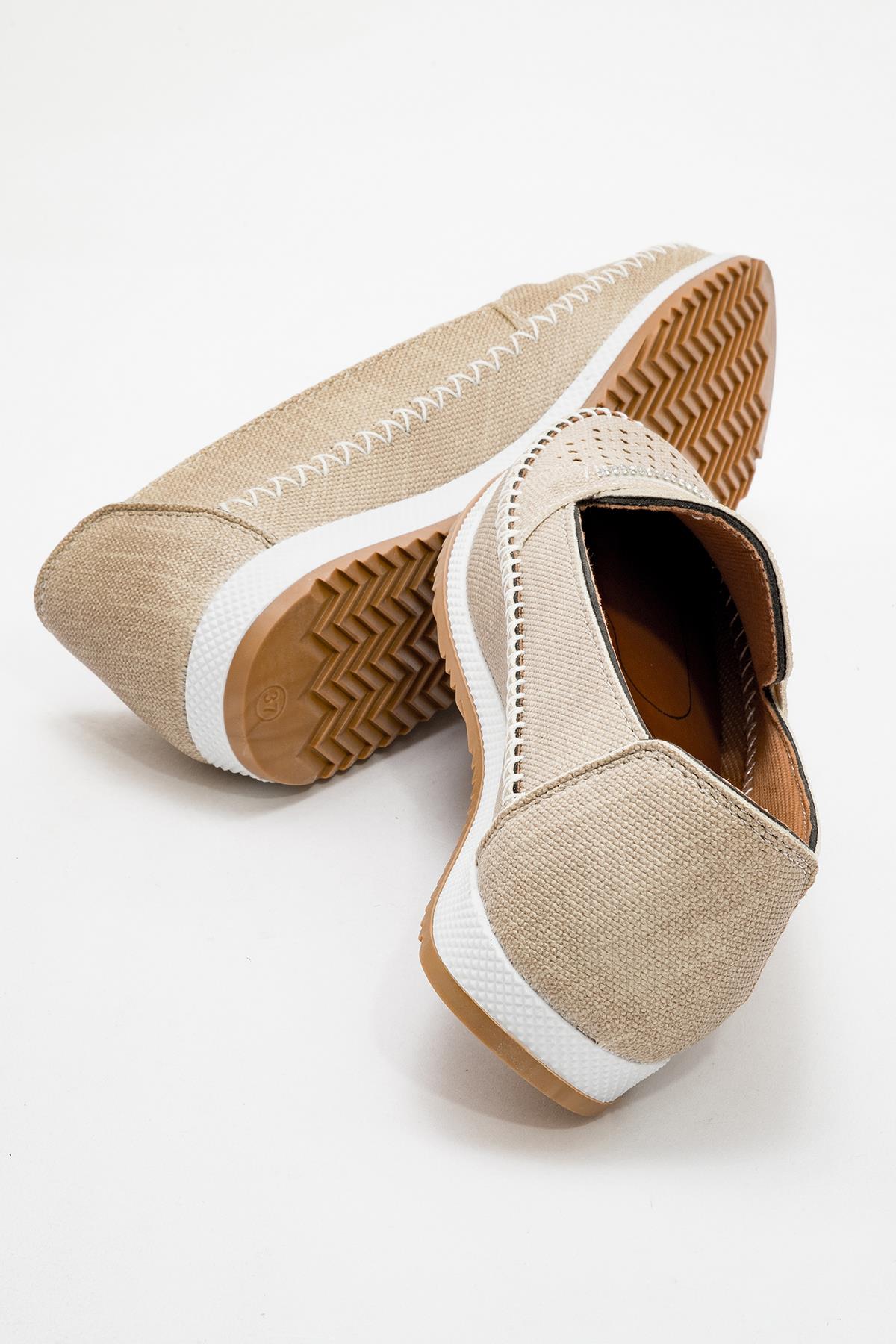 Kadın Taşlı Günlük Babet VİZON KOT - Görsel 5