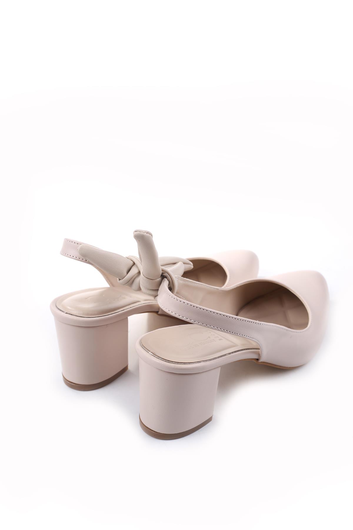 3922 Kadın 6 Cm Topuklu Arkası Açık Ayakkabı - Görsel 5