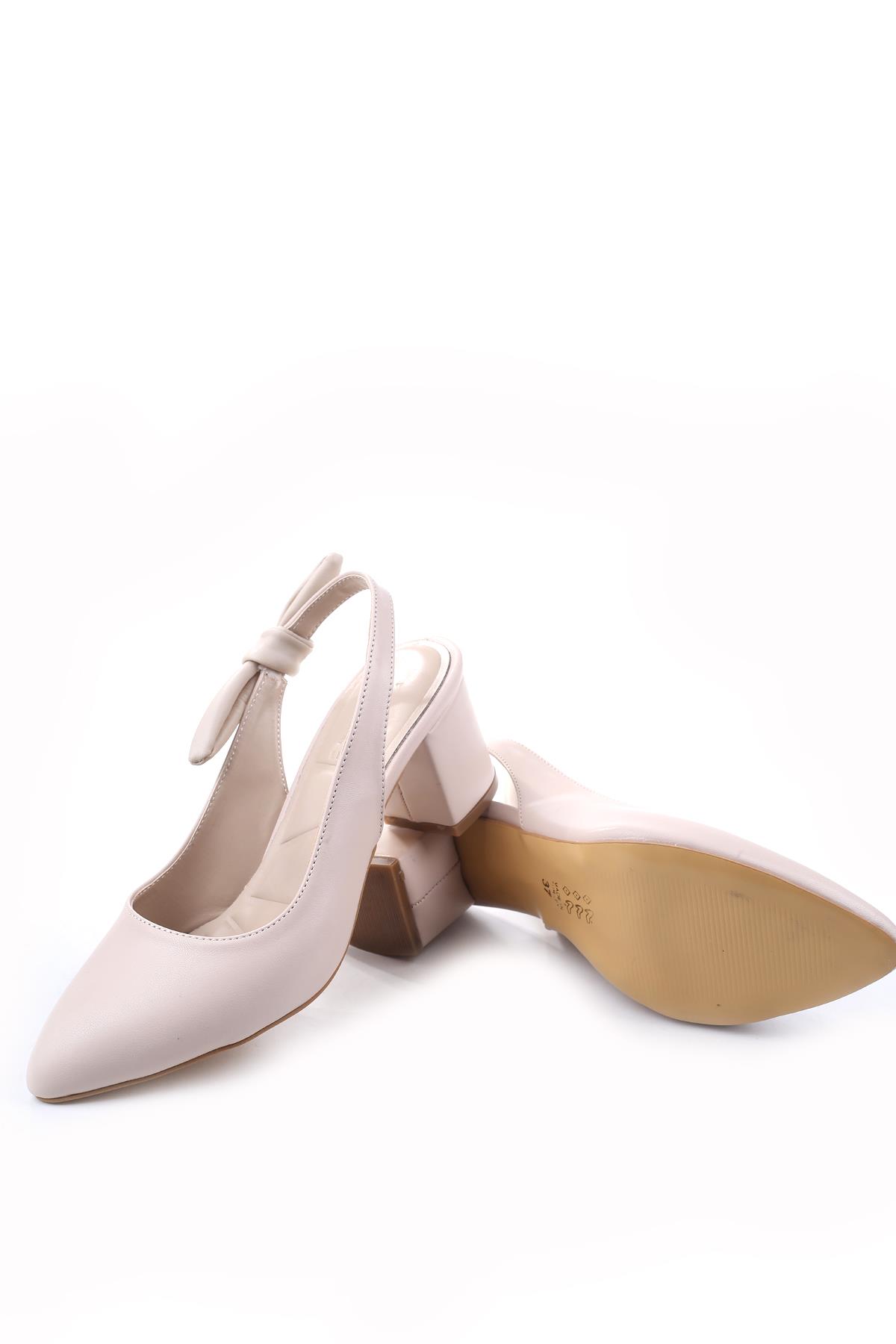 3922 Kadın 6 Cm Topuklu Arkası Açık Ayakkabı - Görsel 6