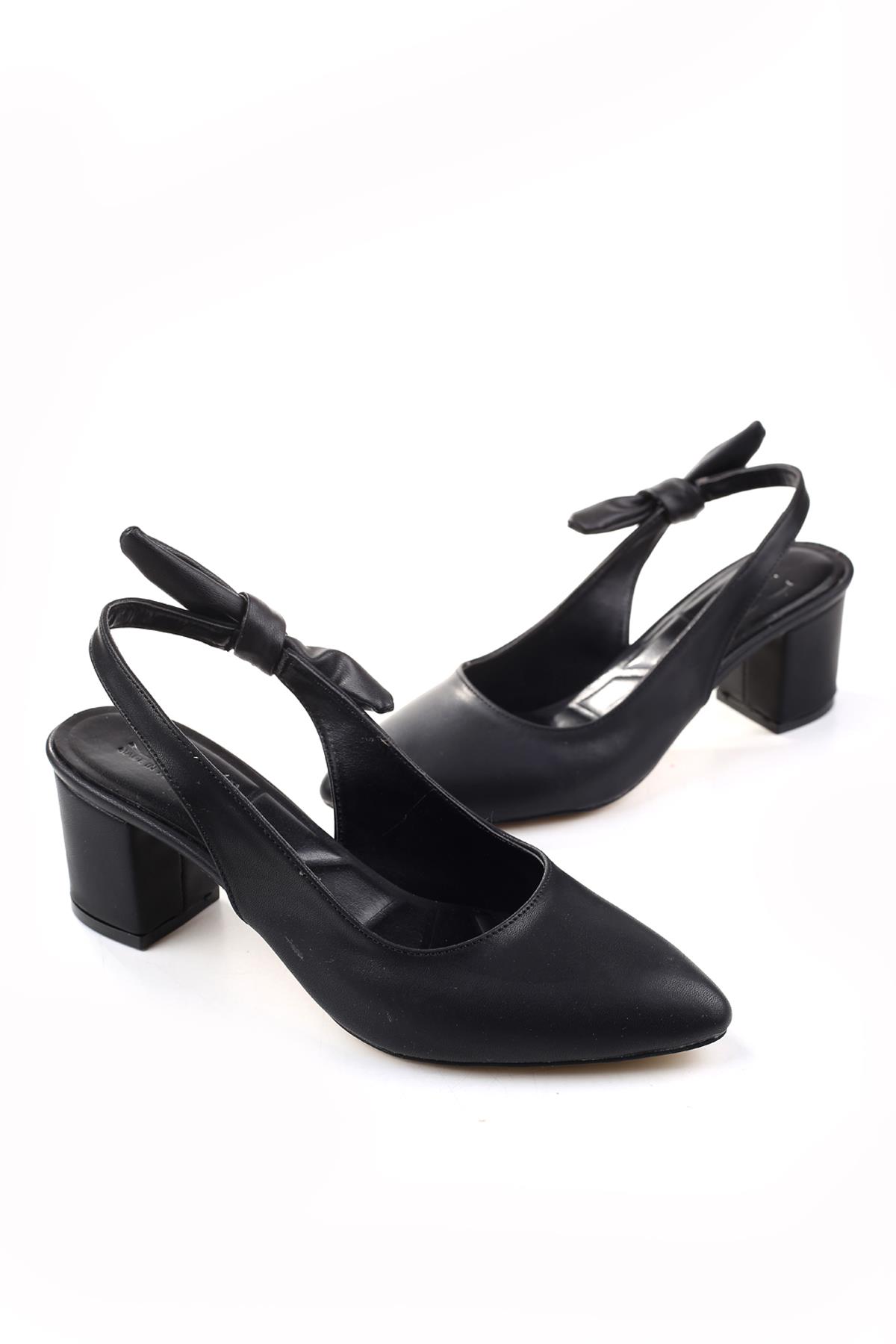3922 Kadın 6 Cm Topuklu Arkası Açık Ayakkabı - Görsel 2