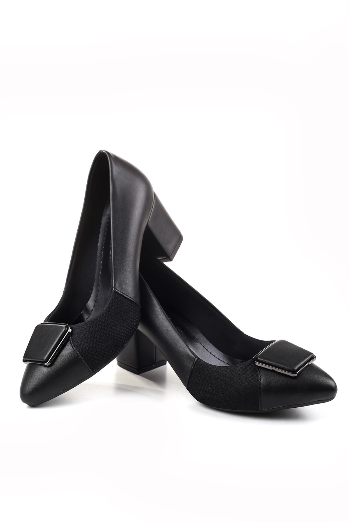 904-2 Kadın 6 Cm Kare Topuklu Ayakkabı - Görsel 4