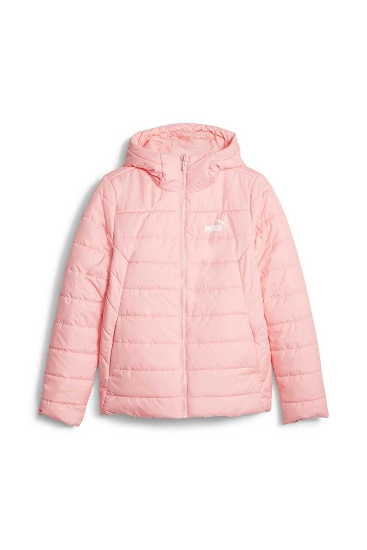 ESS Hooded Padded Jacket Pembe Kadın Mont