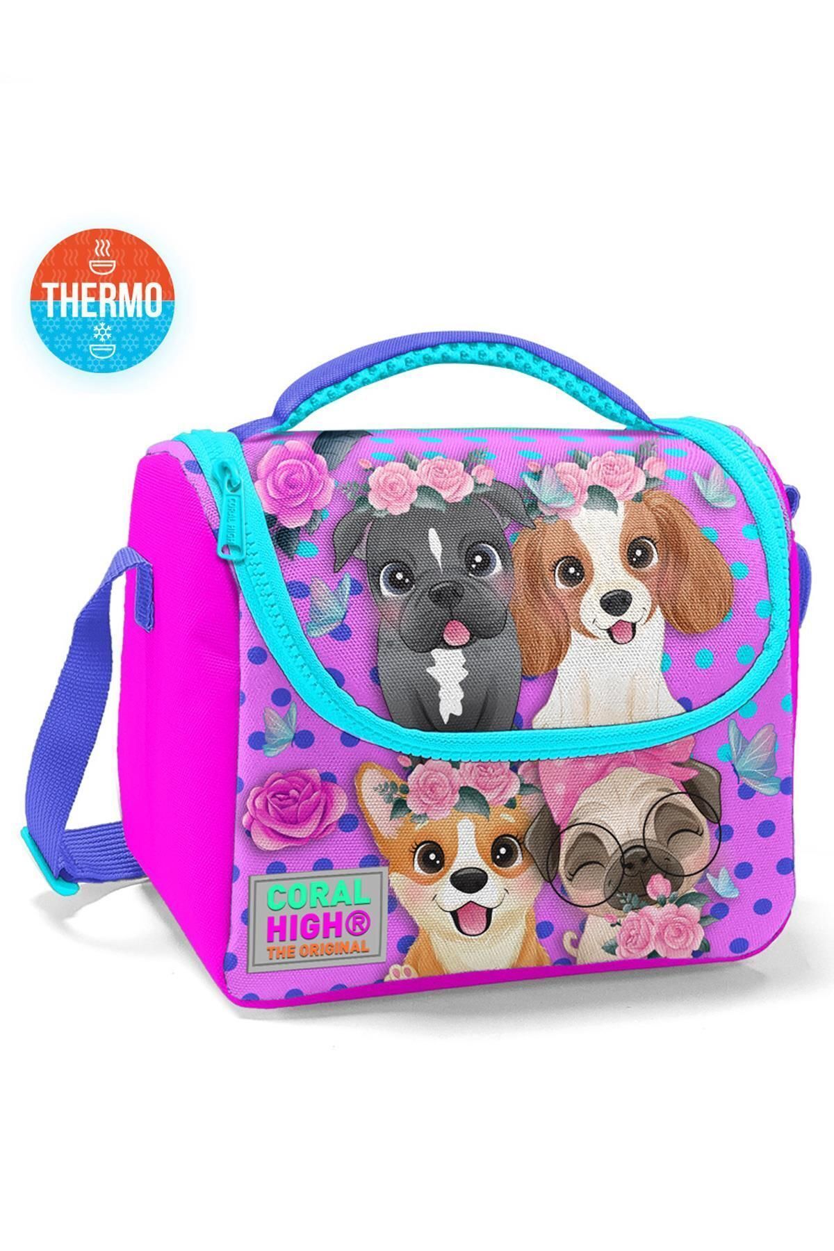 Kids Pembe Köpek Desenli Thermo Beslenme Çantası 11750