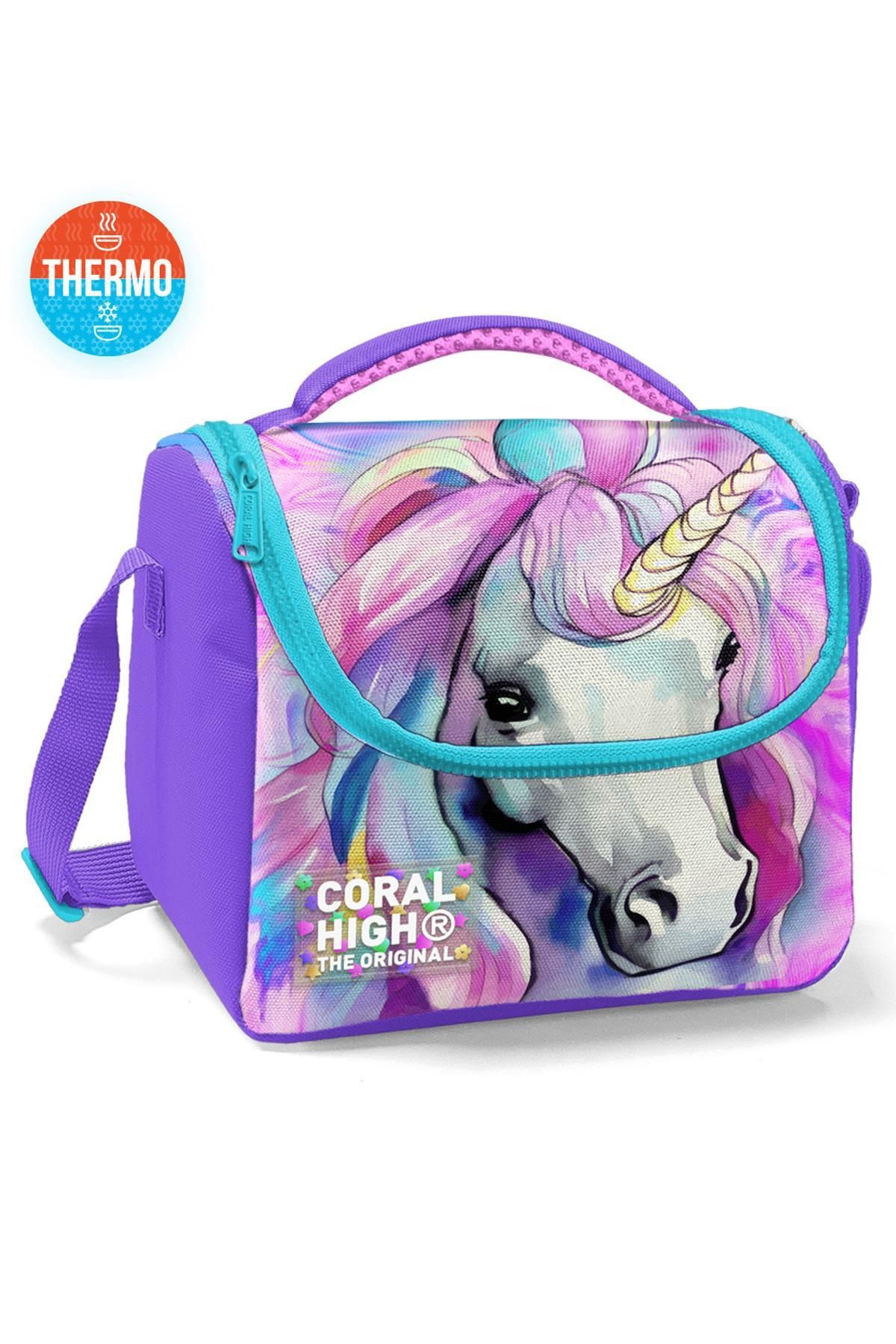 Kids Renkli Unicorn Desenli Thermo Beslenme Çantası 11774