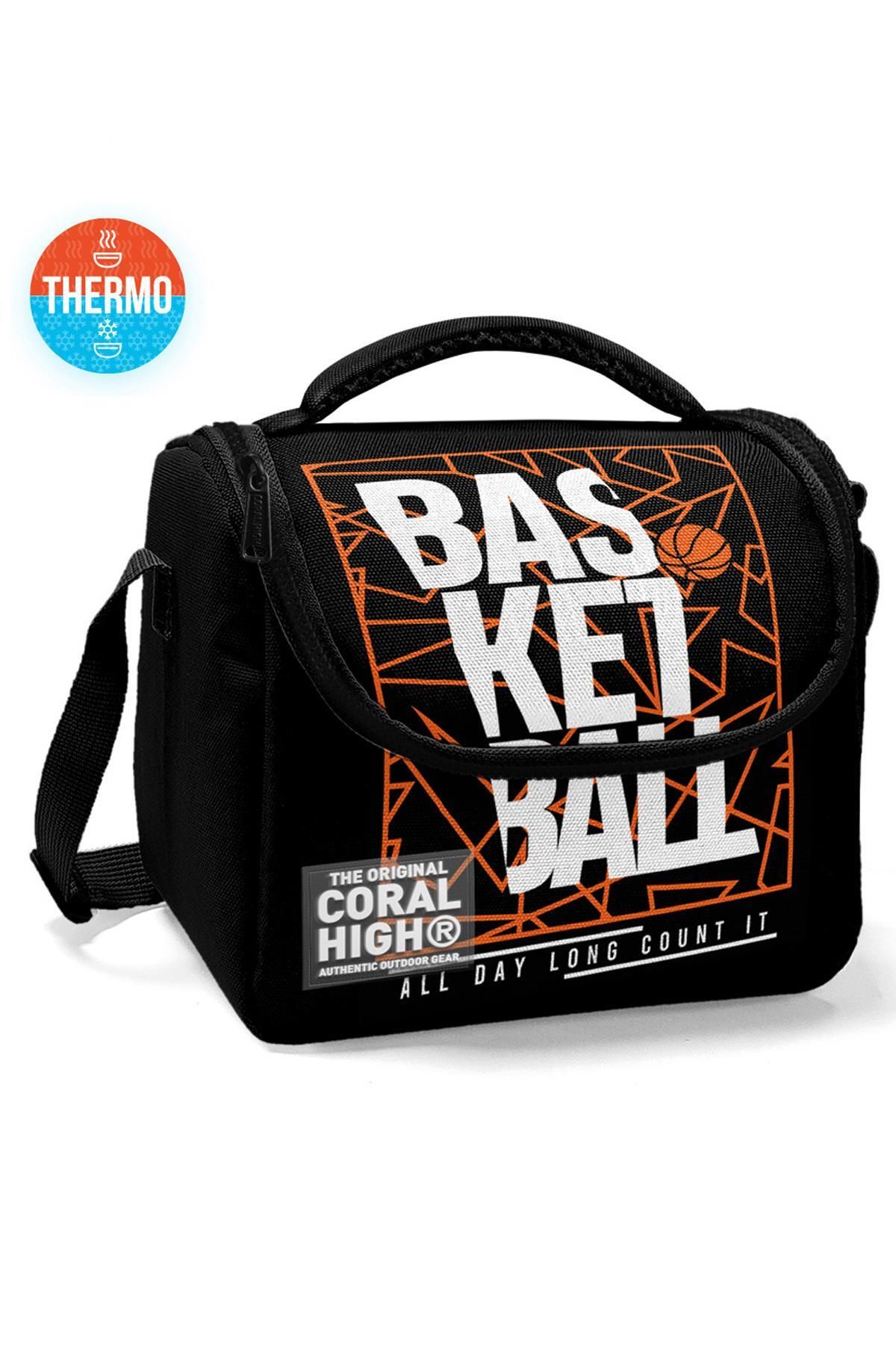 Kids Pembe Turuncu Siyah Basketbol Thermo Beslenme Çantası 11779