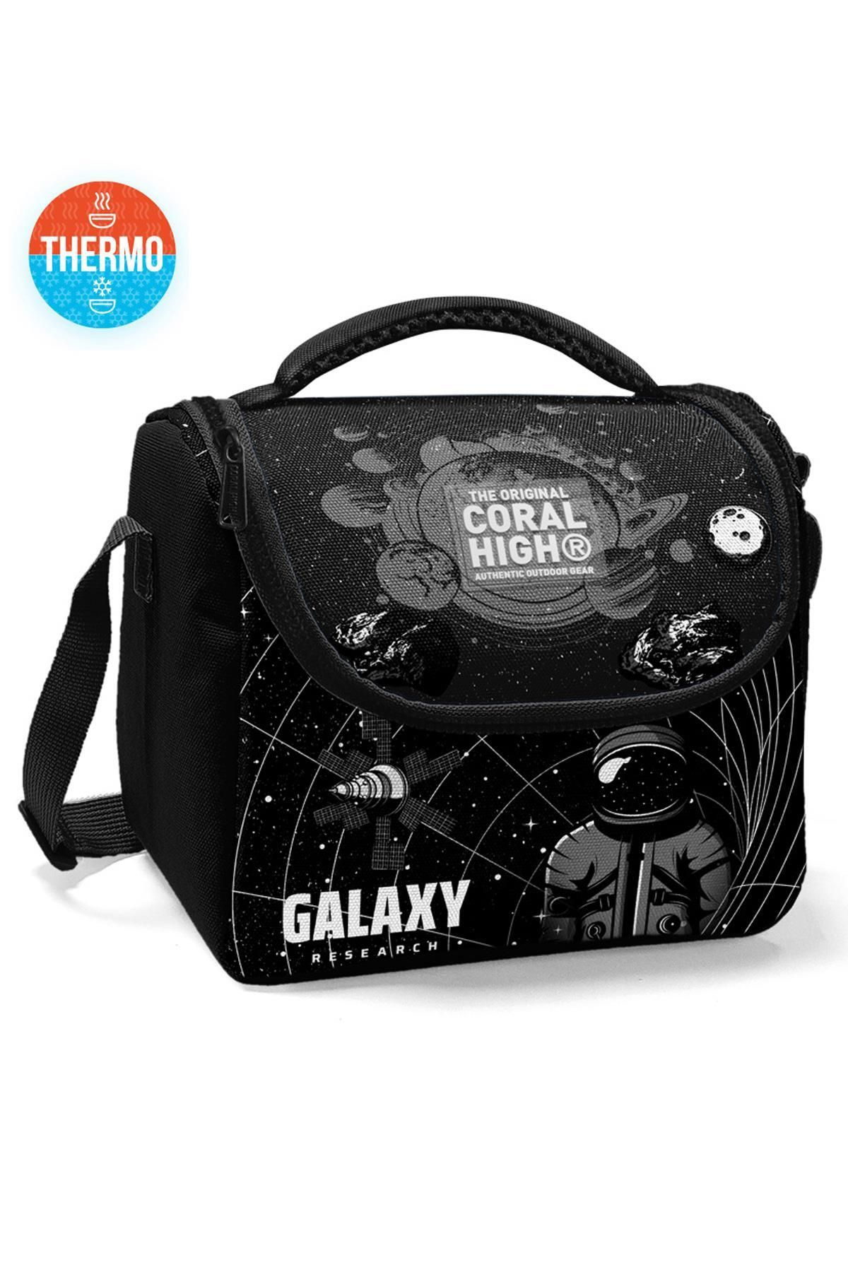 Kids Siyah Galaxy Desenli Thermo Beslenme Çantası 11784