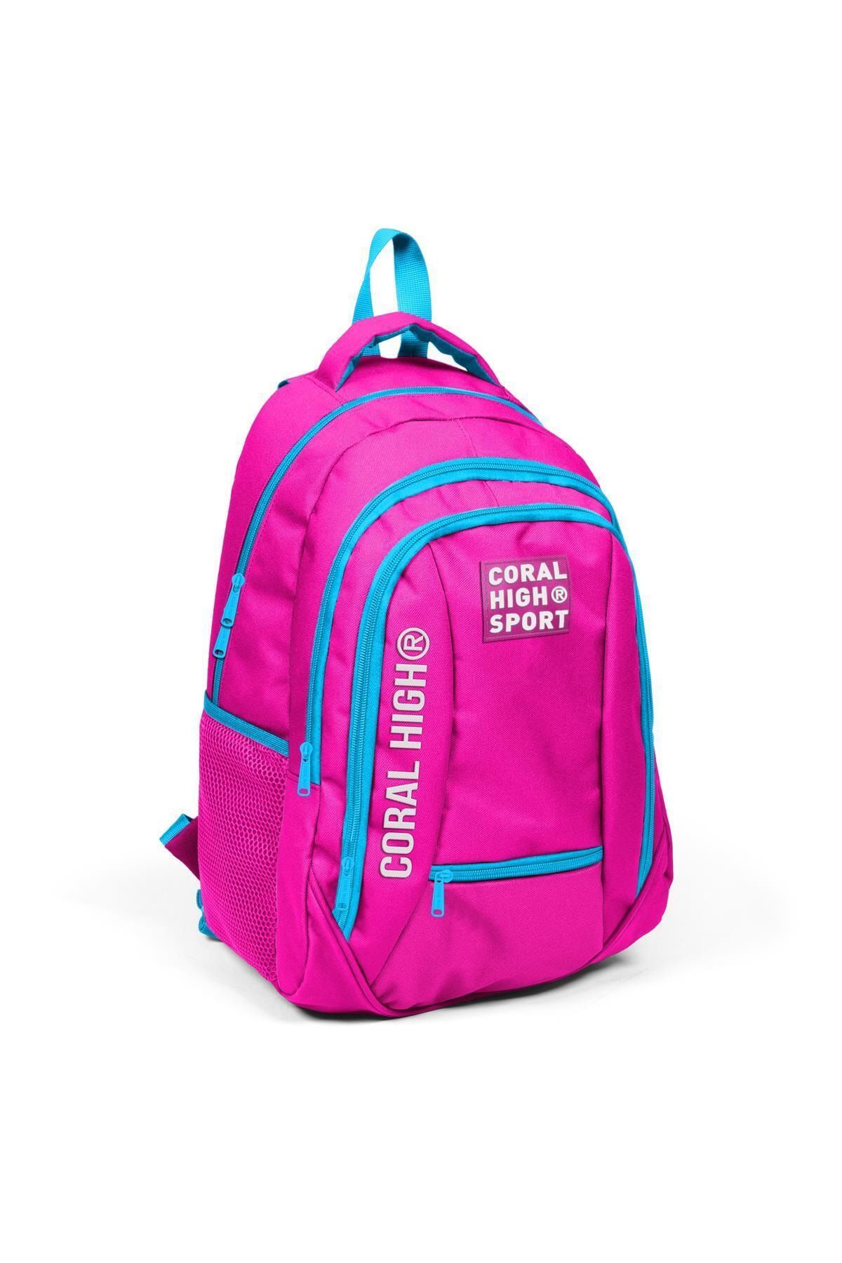 Sport Neon Pembe Dört Bölmeli Sırt Çantası 23456