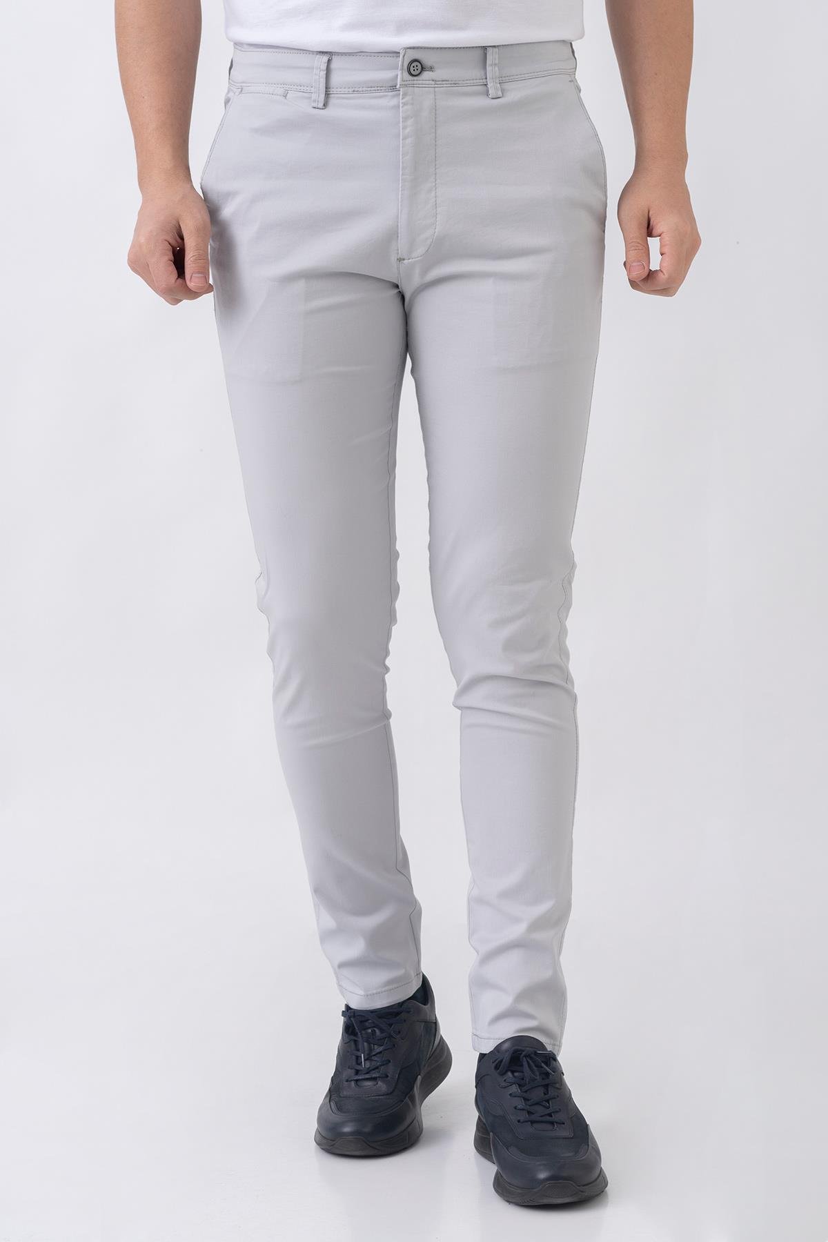 Lyon P2305 Slim Fit Pamuklu Likralı Gabardin Pantolon Taş